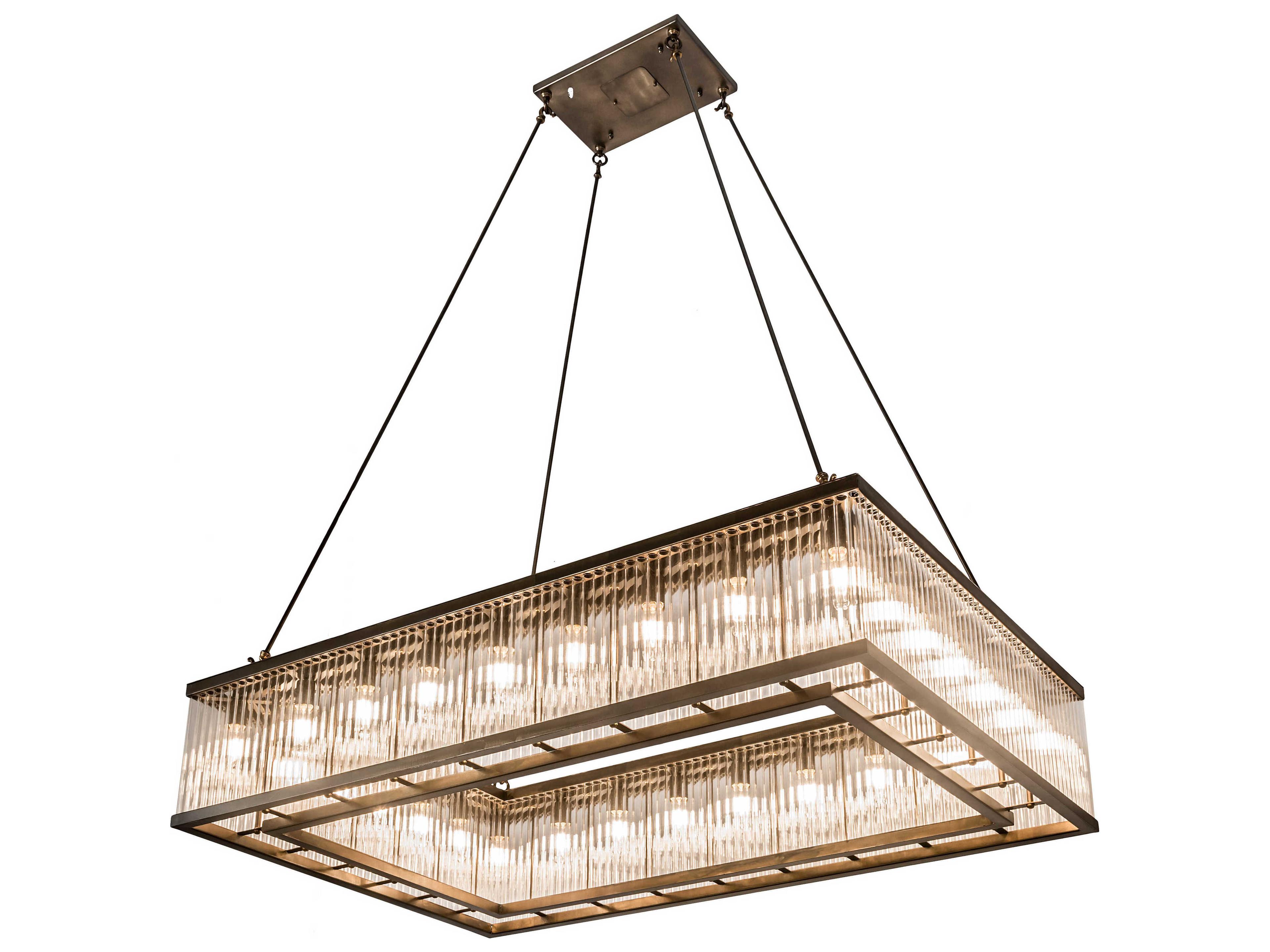 Meyda Marquee 28-Light Copper Glass Geometric Island Pendant