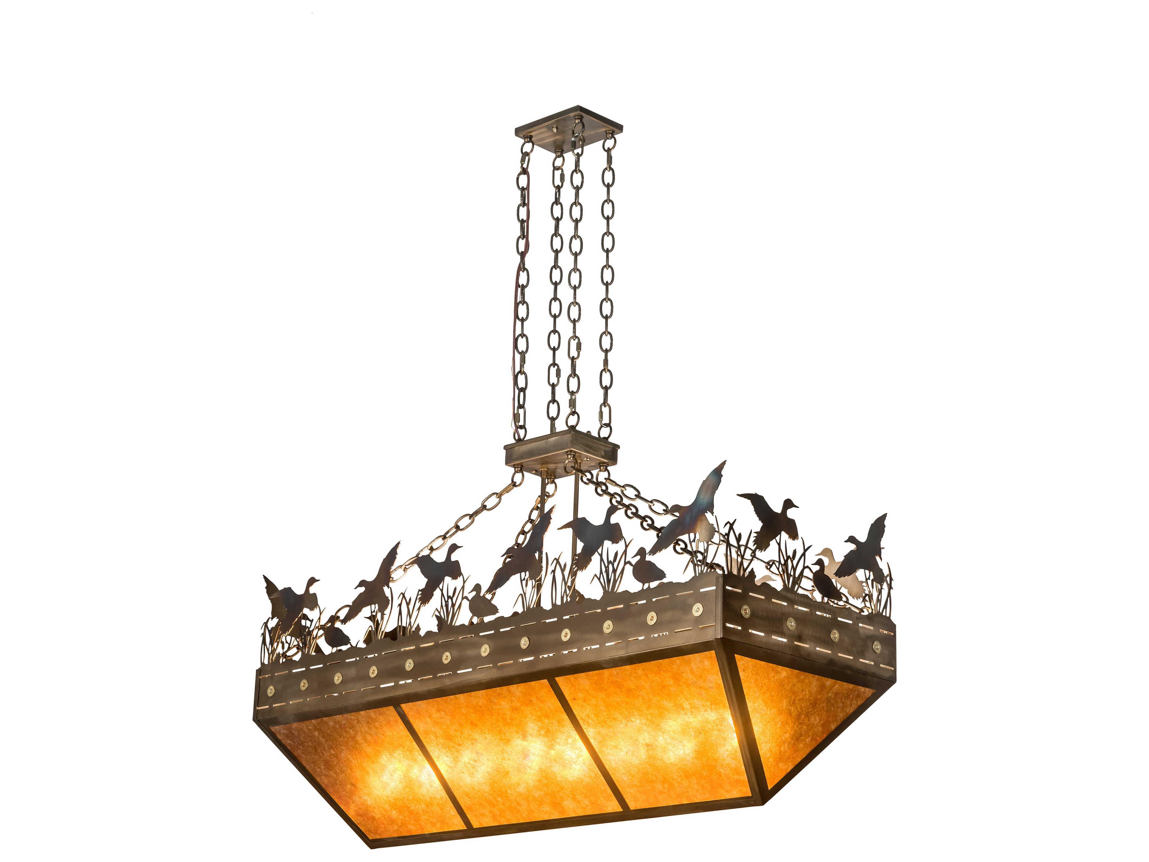 Meyda Ducks In Flight 8 4 Copper Glass Island Pendant