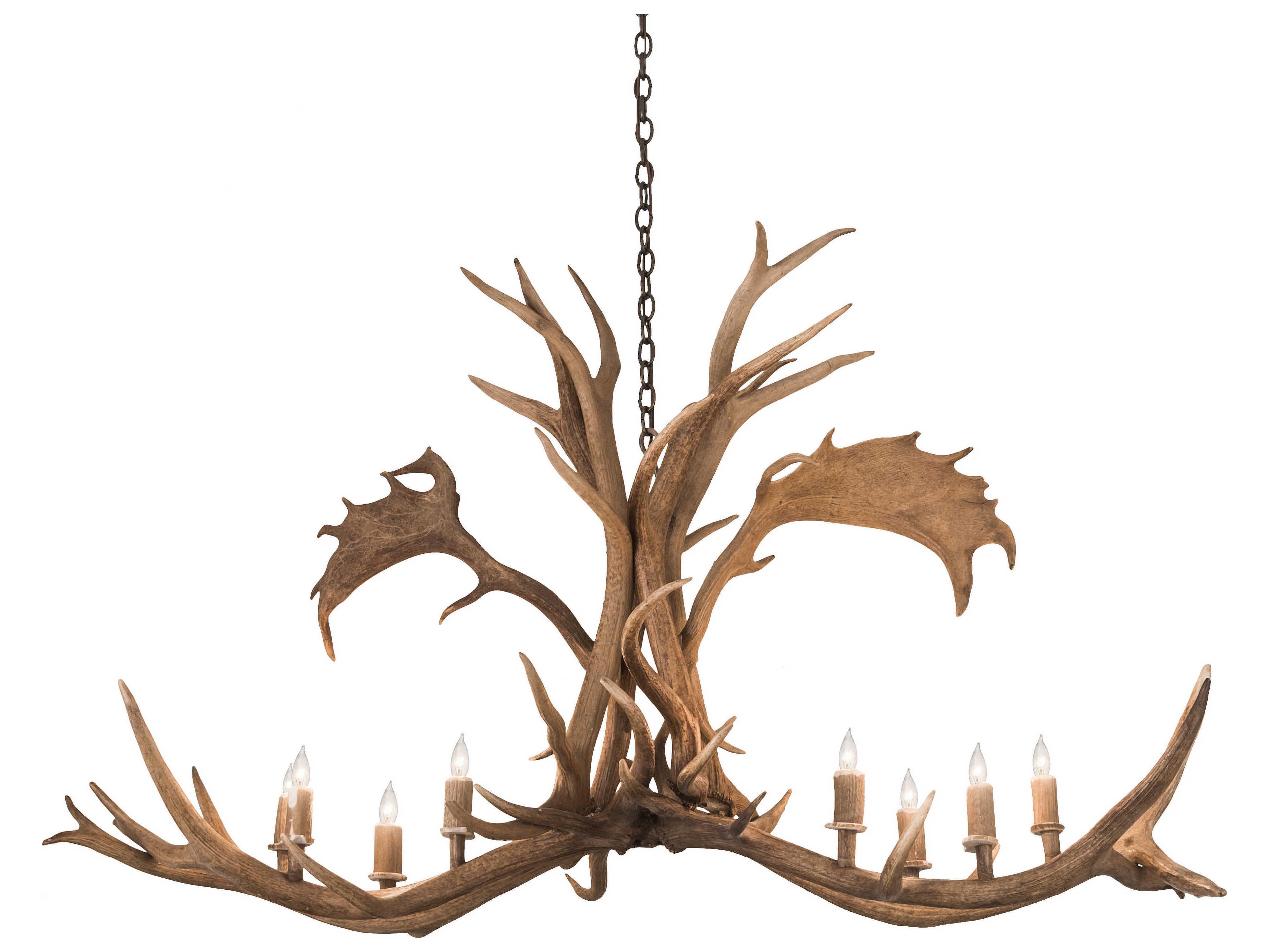 Meyda Antlers 8-Light Copper Island Pendant