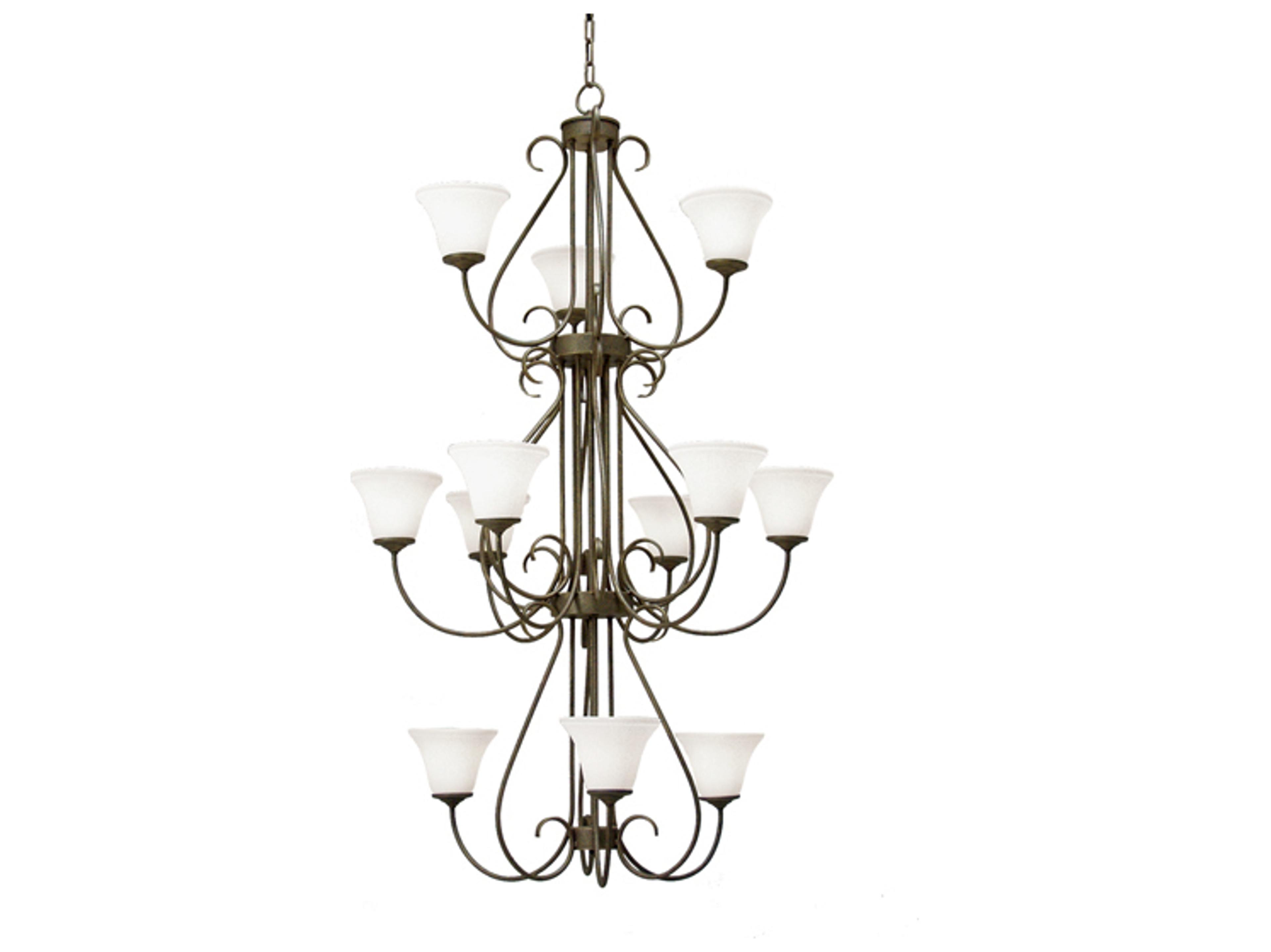 Meyda Jaqueline 12-Light Antiquity Gray Glass Bell Chandelier