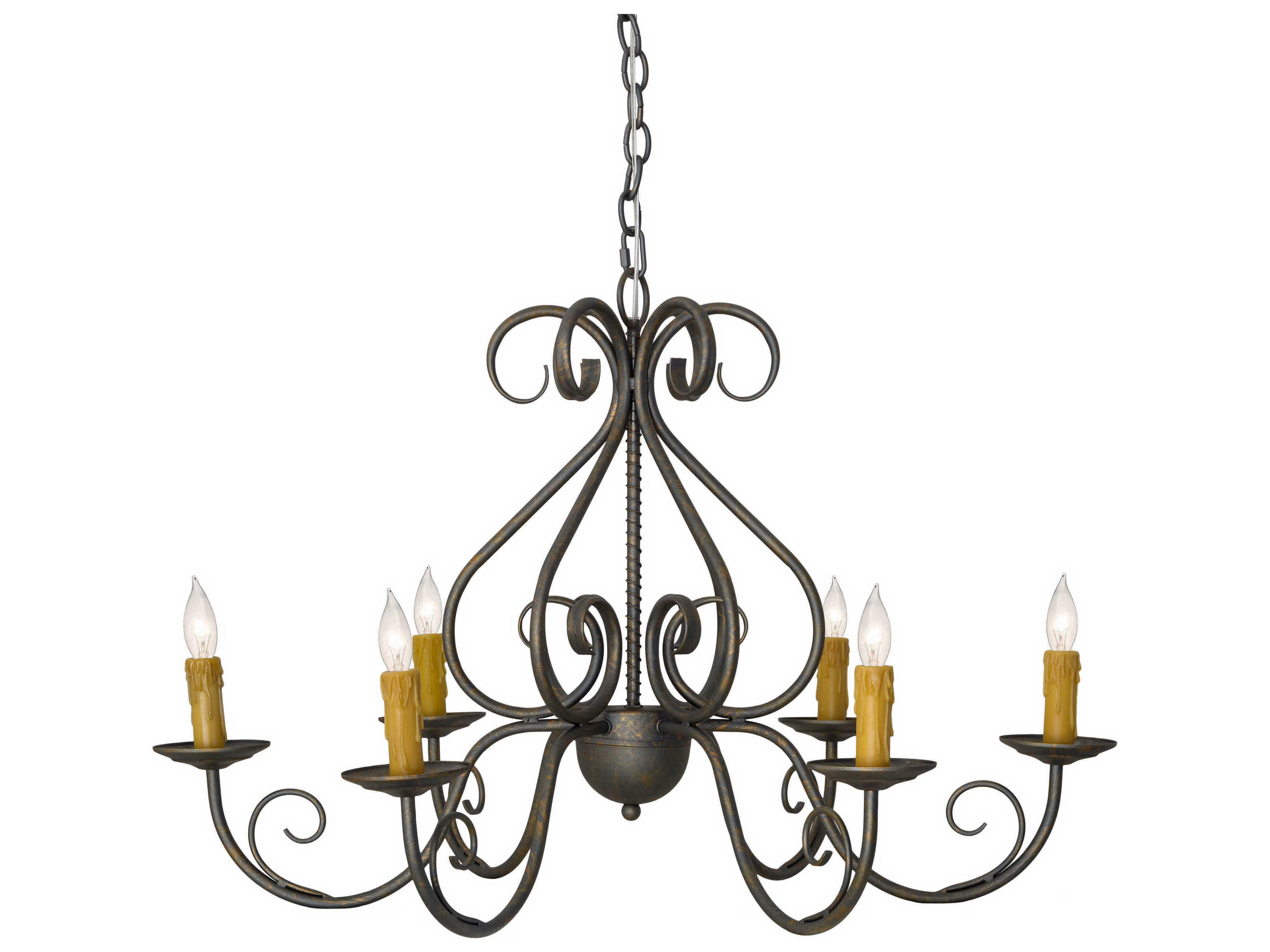 Meyda Jenna 6-Light French Bronzed Candelabra Chandelier