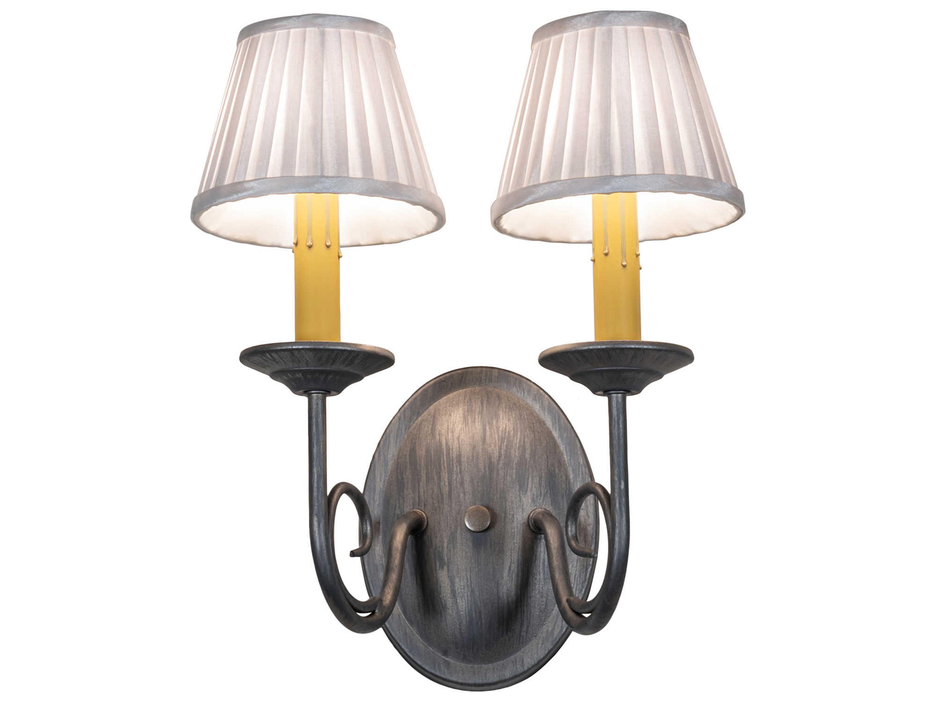 Meyda Jenna 2-Light Antique Charred Iron Gray Wall Sconce