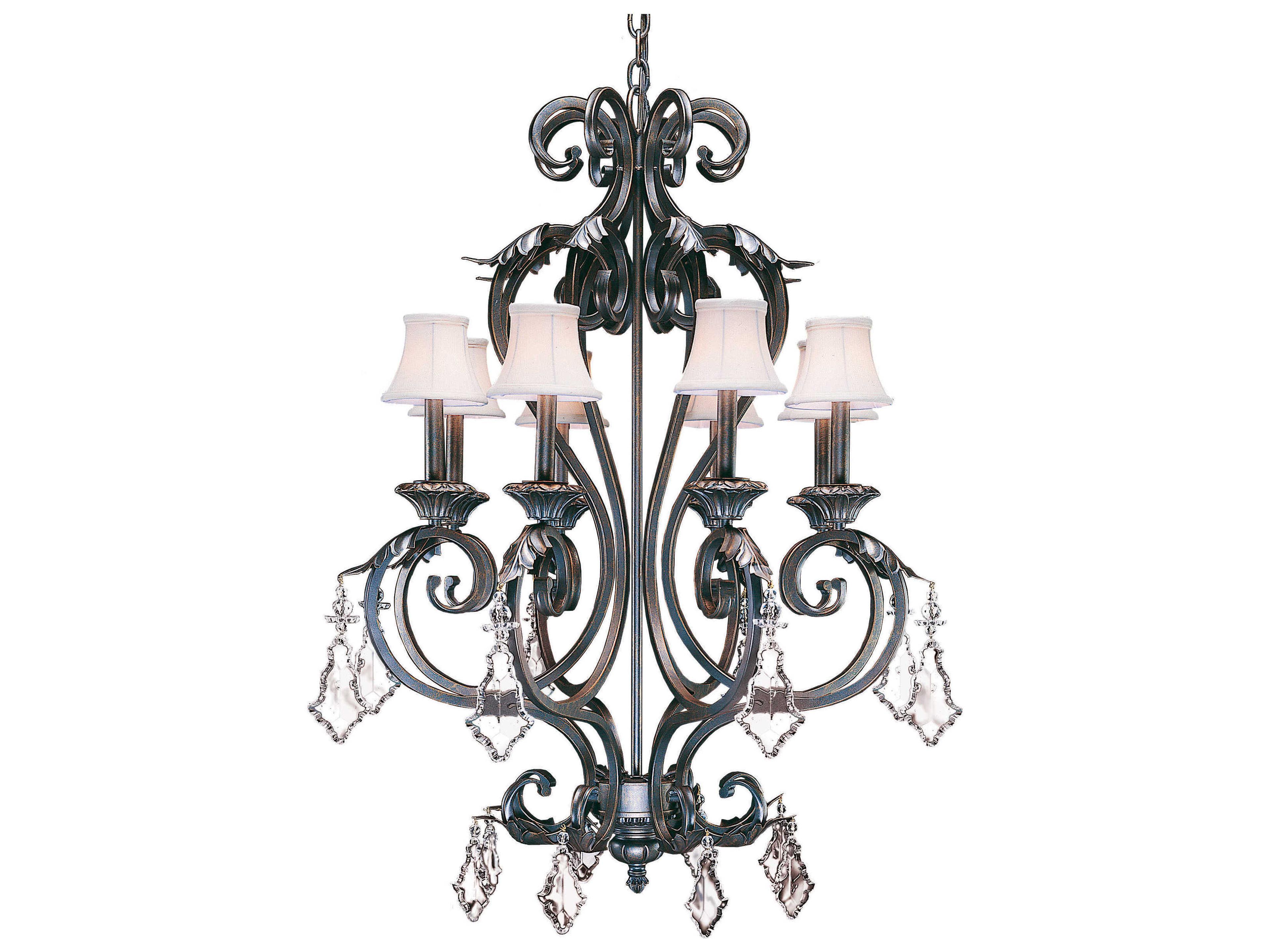 Meyda Josephine 8-Light French Bronze Crystal Candelabra Empire Chandelier