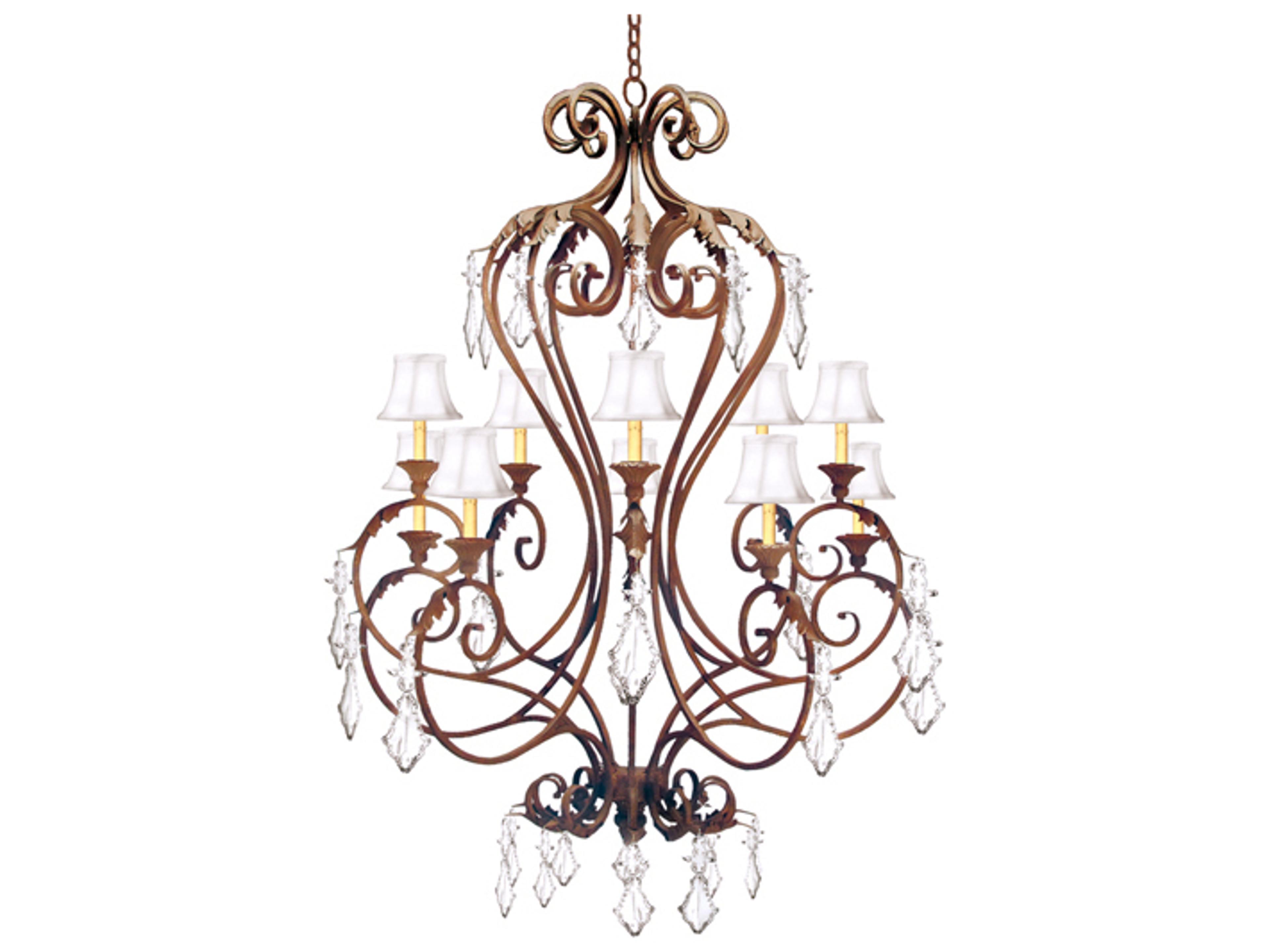 Meyda Josephine 10-Light Cajun Spice Brown Crystal Candelabra Empire Chandelier