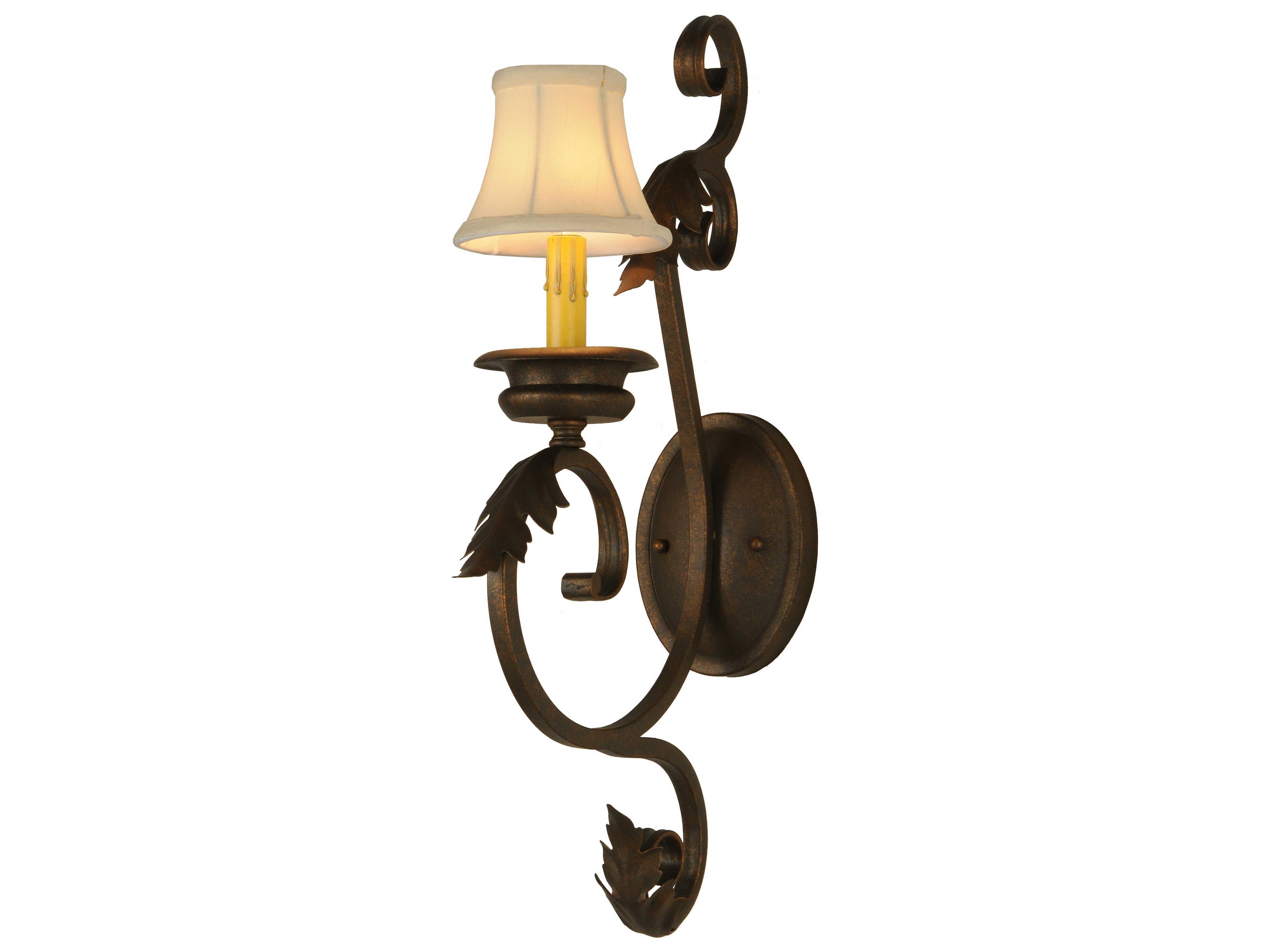 Meyda Josephine 1-Light Chocolate Gold Brown Wall Sconce