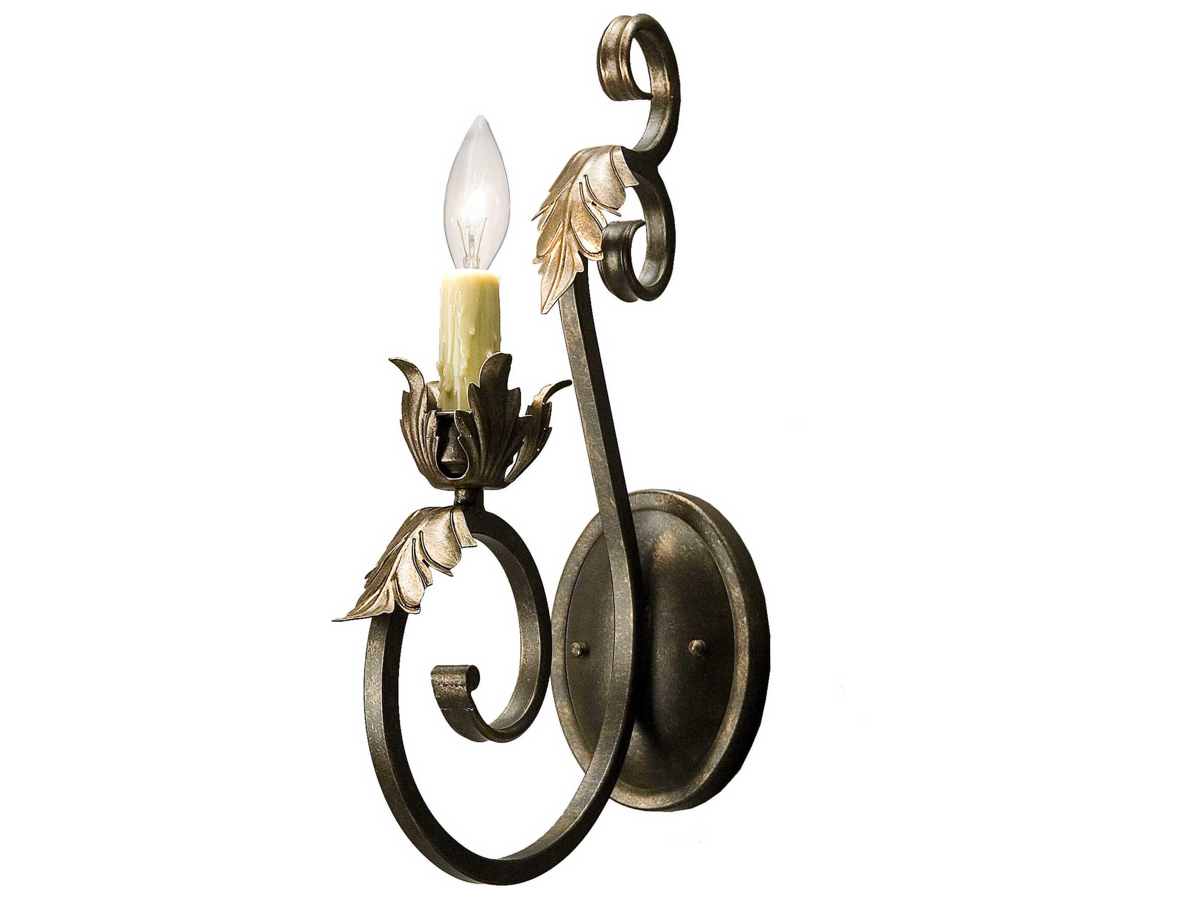 Meyda Josephine 1-Light Gilded Tobacco Brown Wall Sconce
