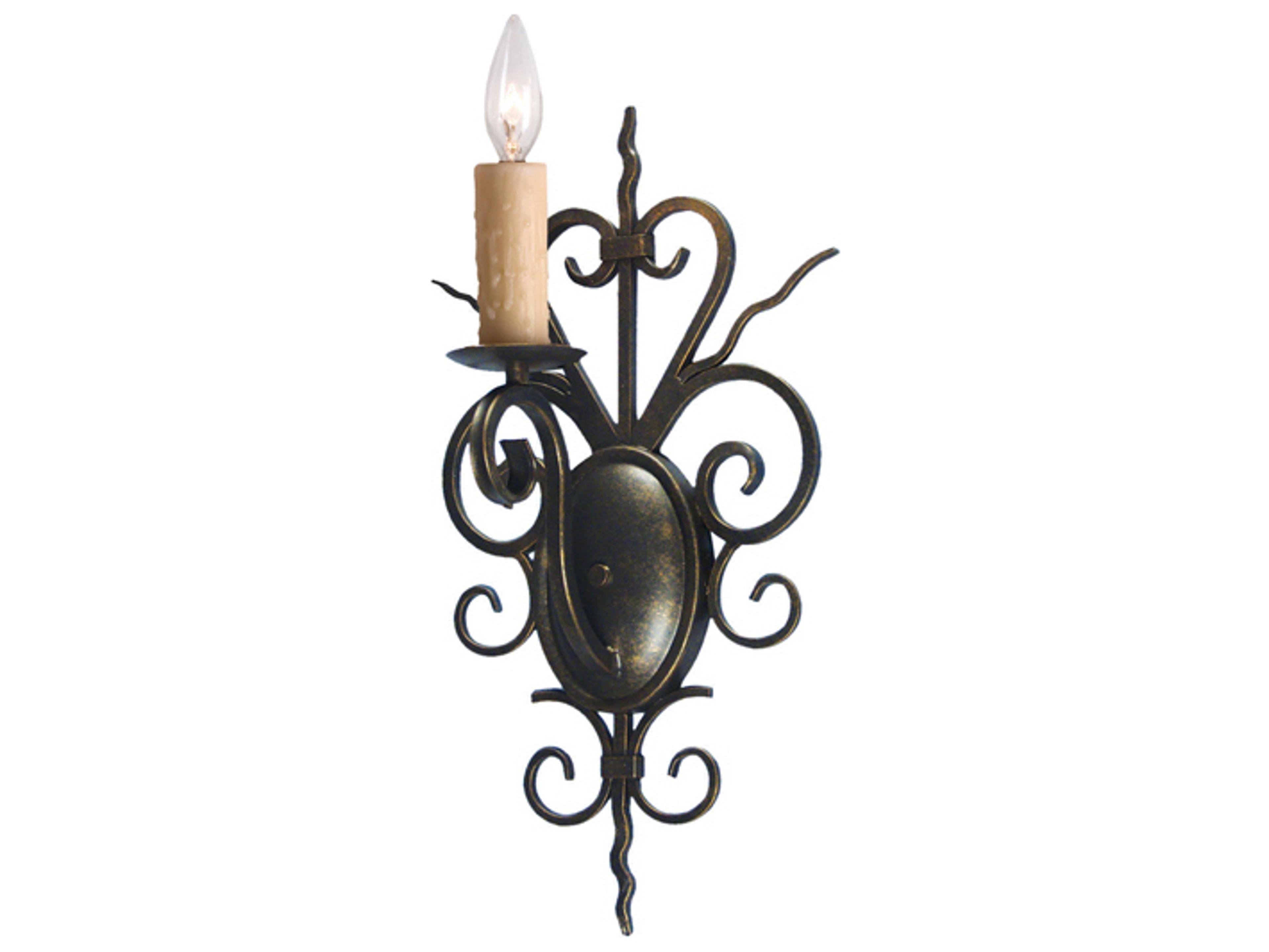 Meyda Kenneth 1-Light Gilded Tobacco Brown Wall Sconce