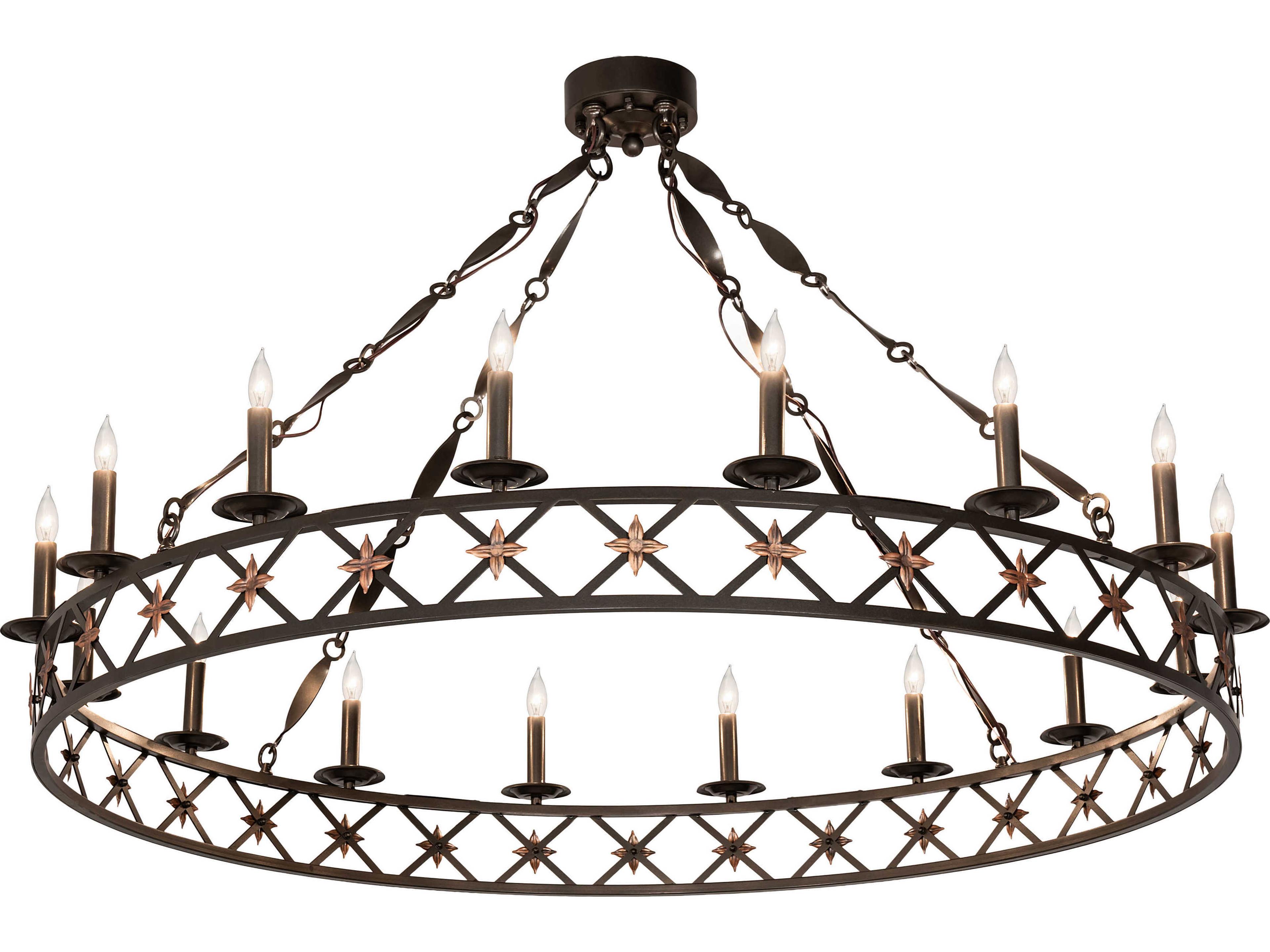 Meyda Kingsbridge 16-Light6-Light Bronze Brown Candelabra Chandelier