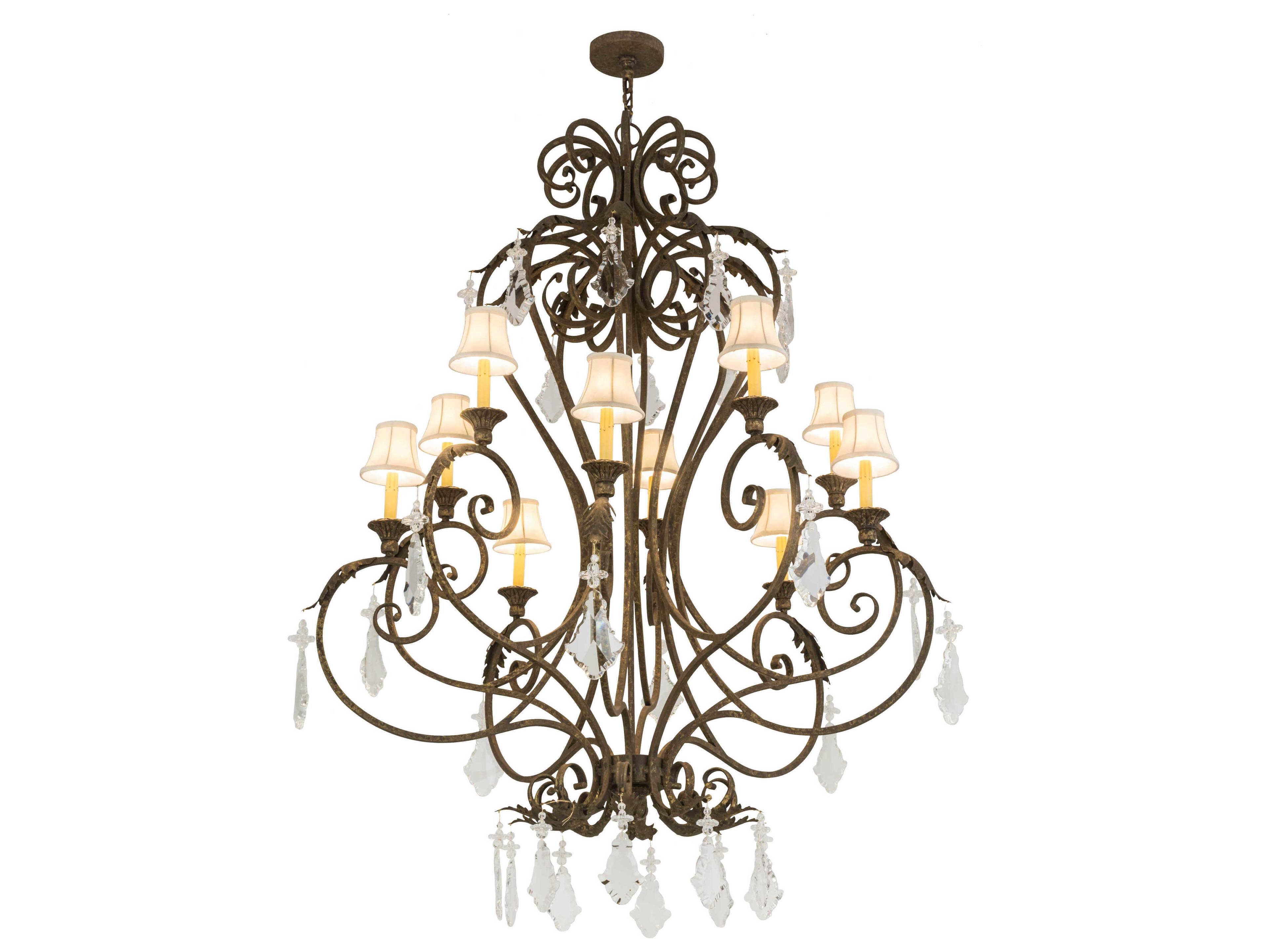 Meyda Josephine 10-Light Brown Crystal Glass Empire Tiered Chandelier