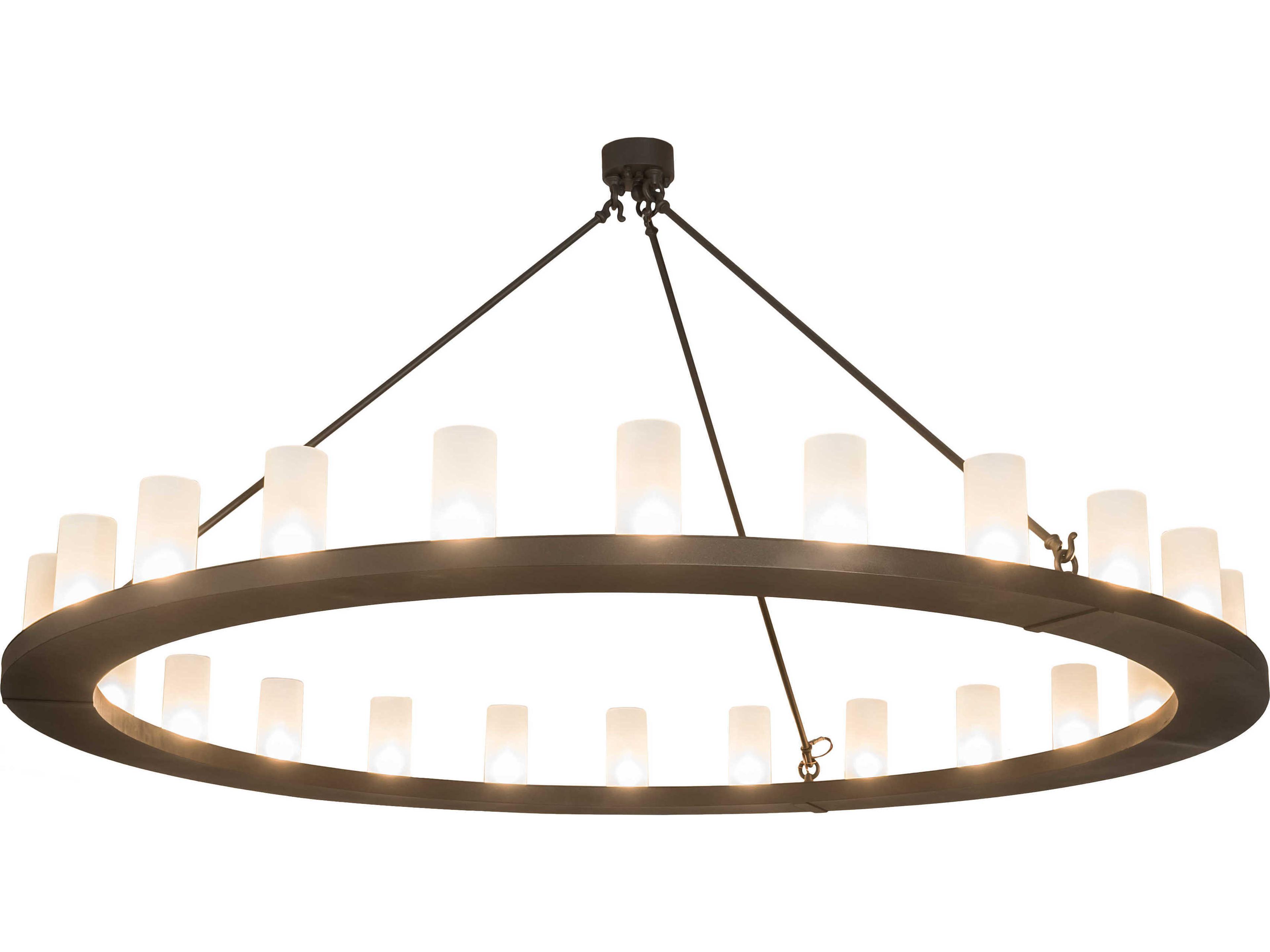 Meyda Loxley 24-Light Brown Cylinder Round Chandelier