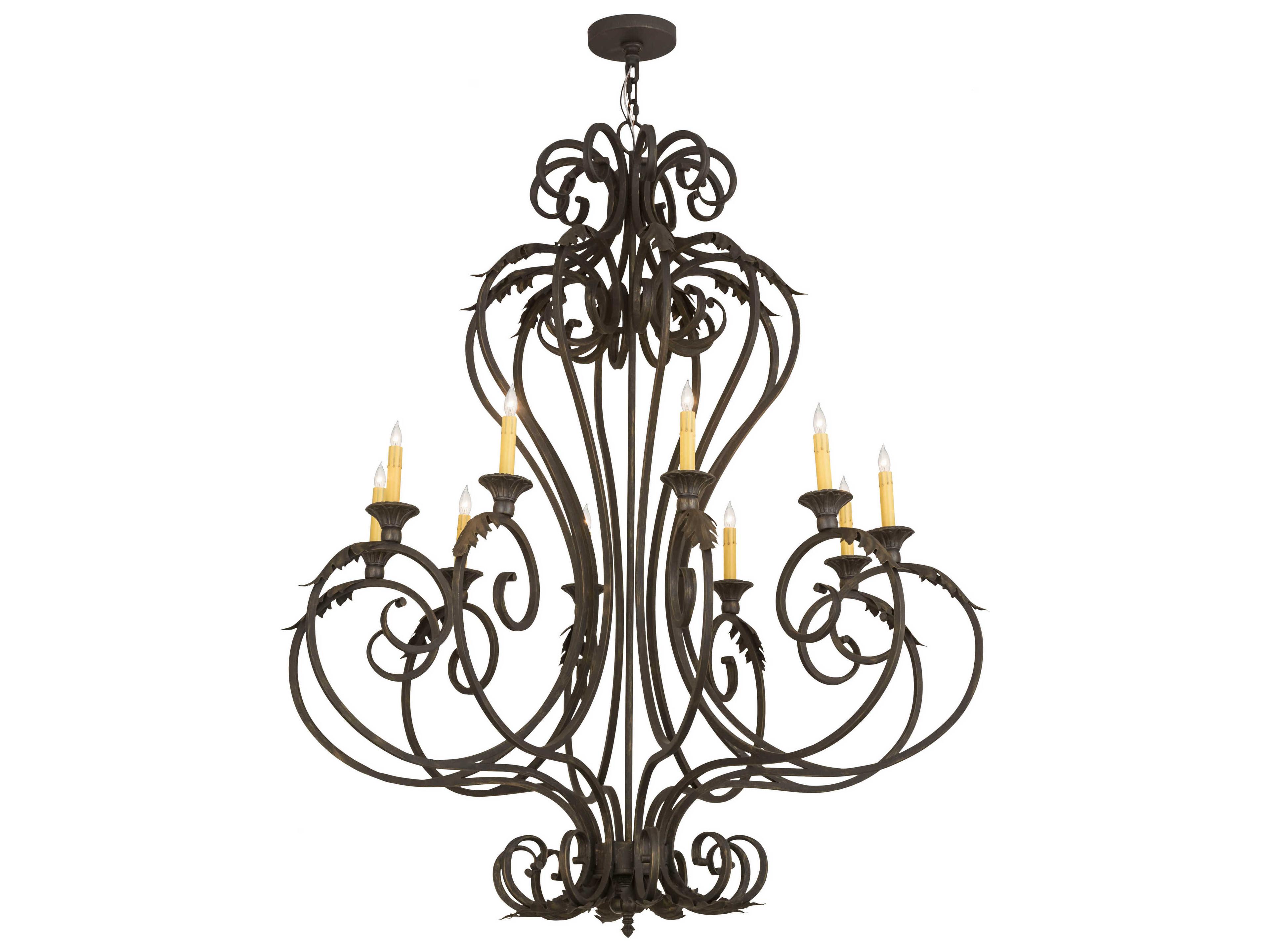Meyda Josephine 10-Light Brown Glass Candelabra Chandelier