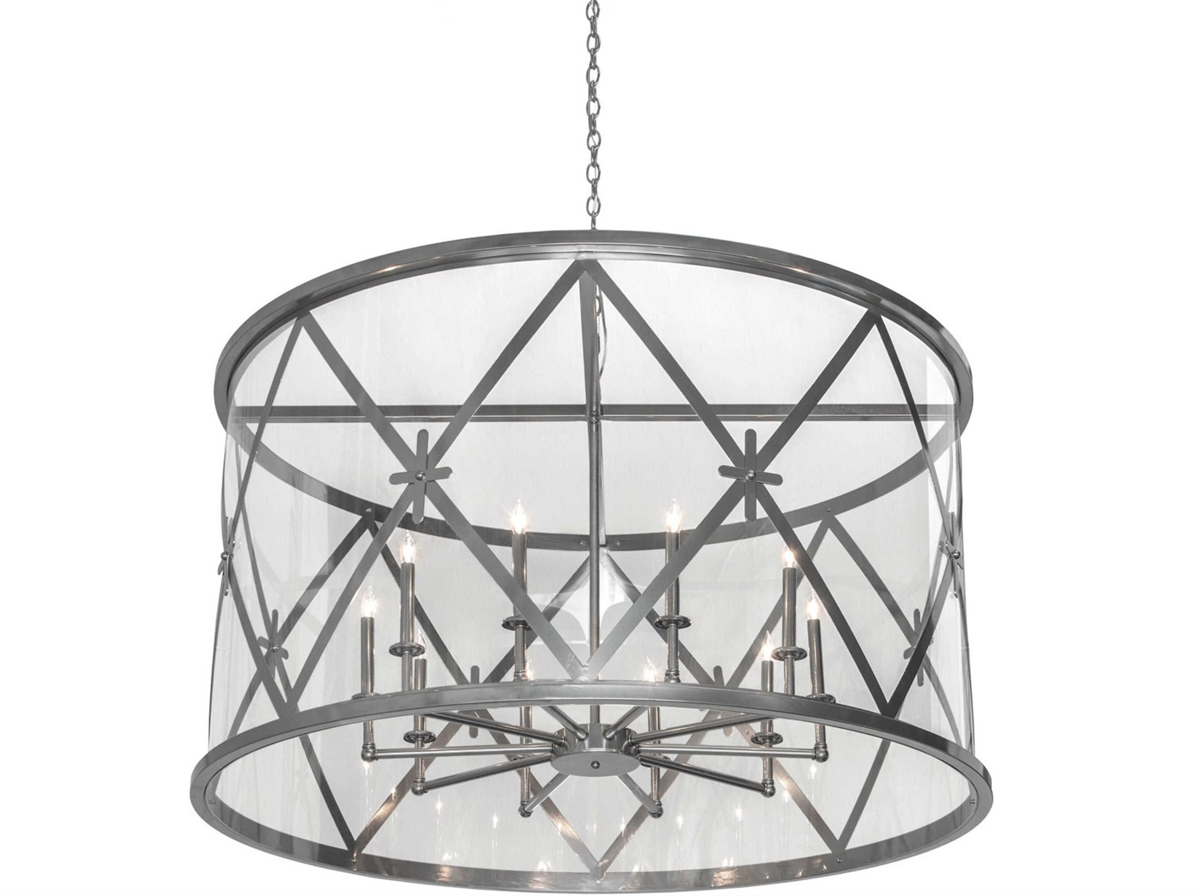 Meyda Penelope 10-Light Chrome Glass Candelabra Drum Chandelier