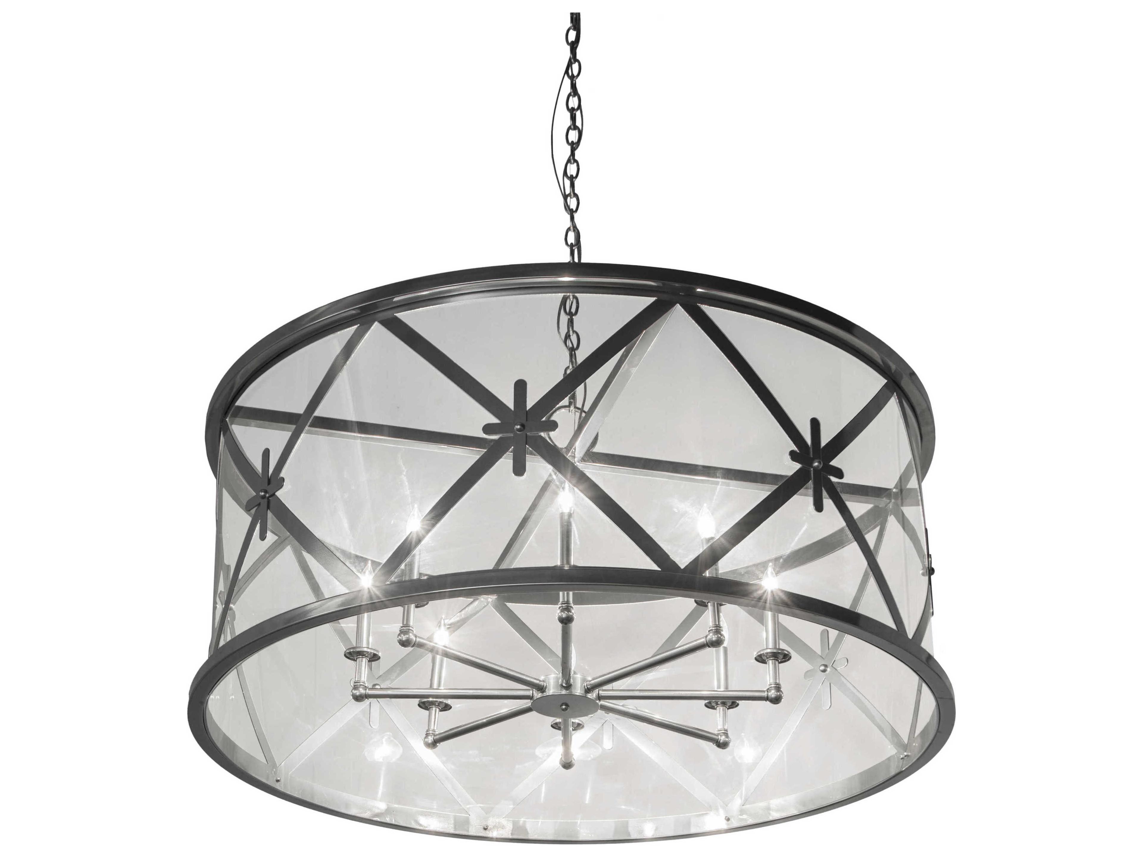 Meyda Penelope 8-Light Chrome Glass Candelabra Drum Chandelier