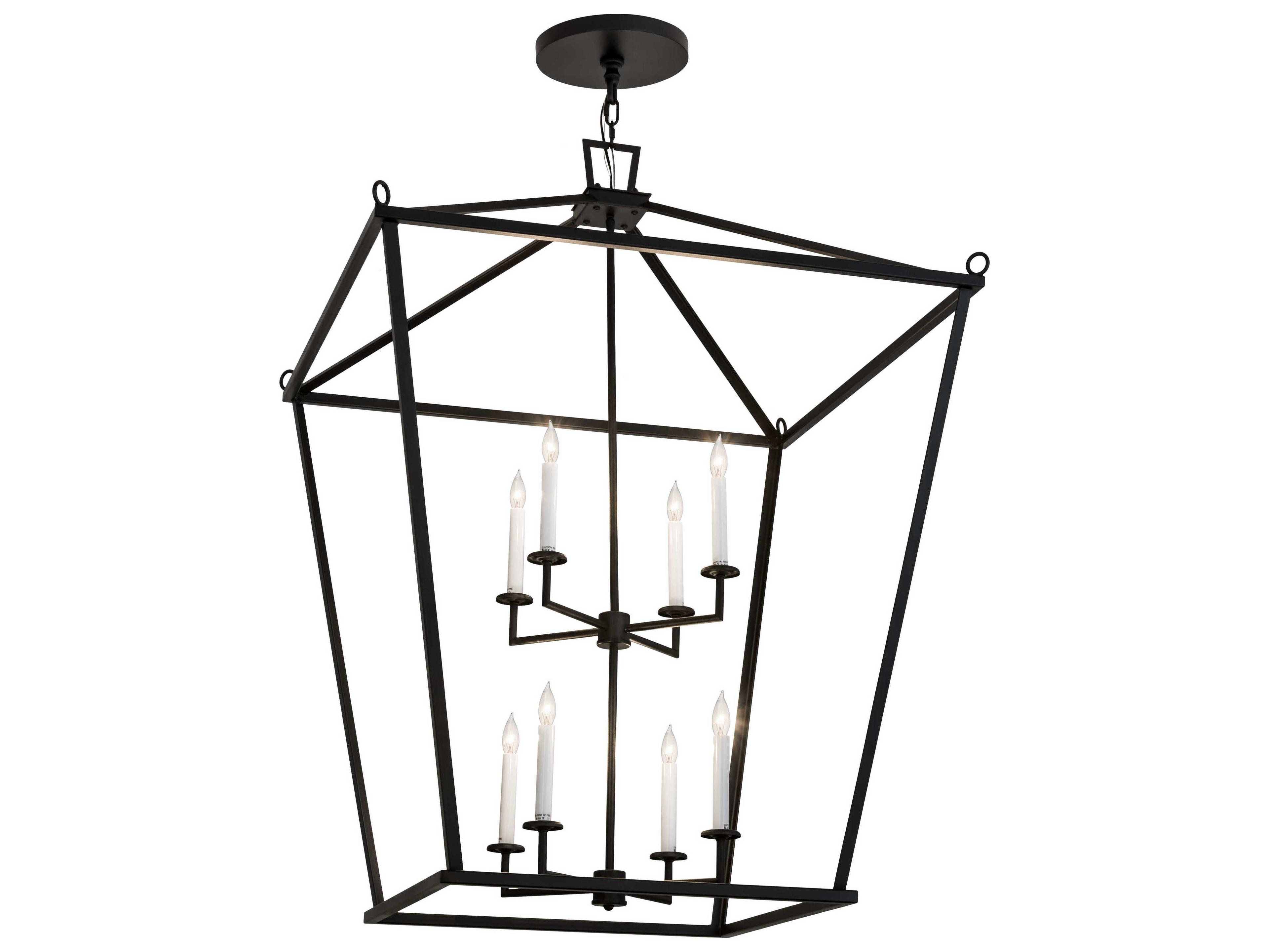 Meyda Kitzi 8-Light Black Glass Candelabra Chandelier