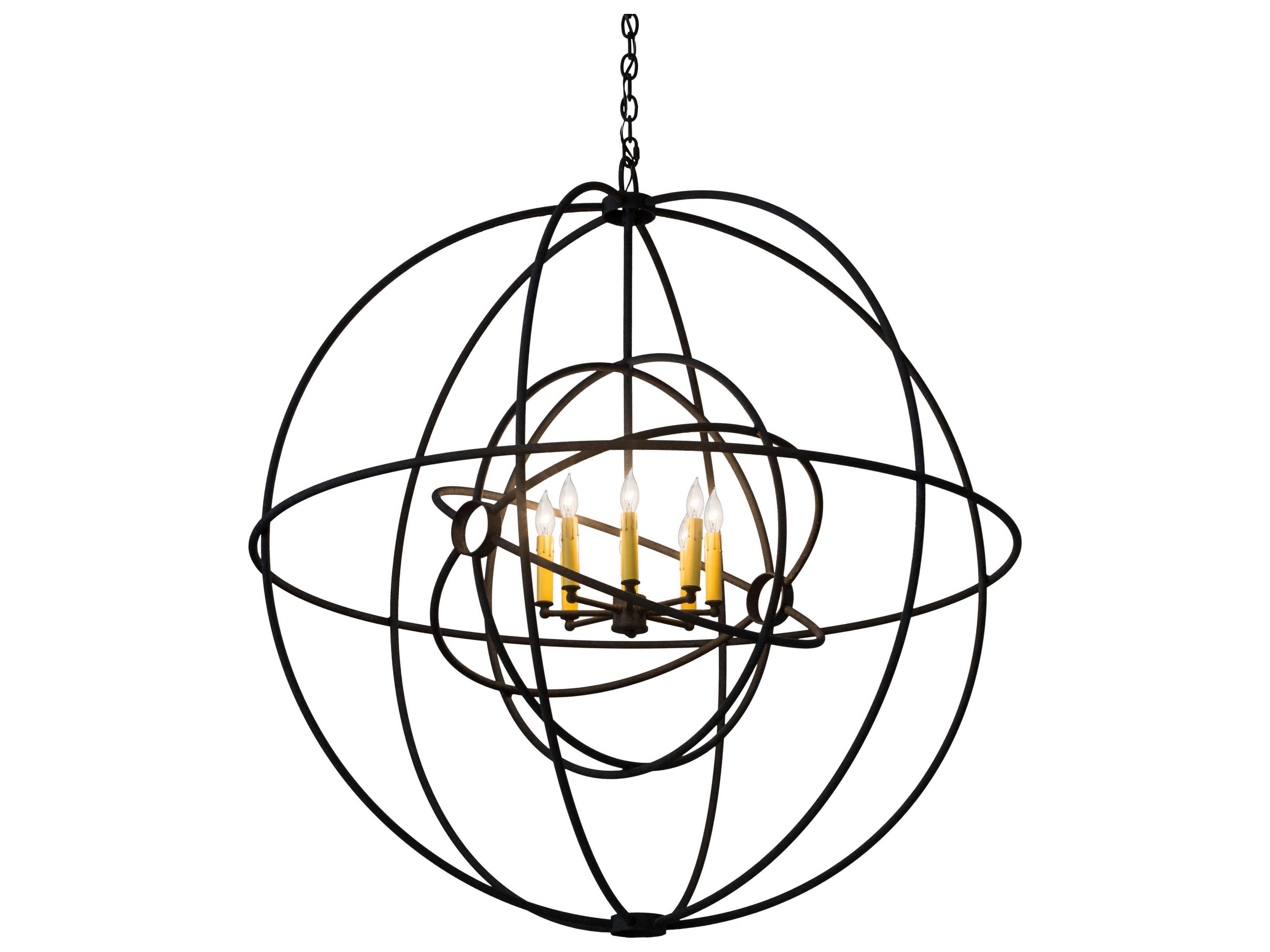 Meyda Atom Enerjisi 8-Light Black Candelabra Geometric Chandelier