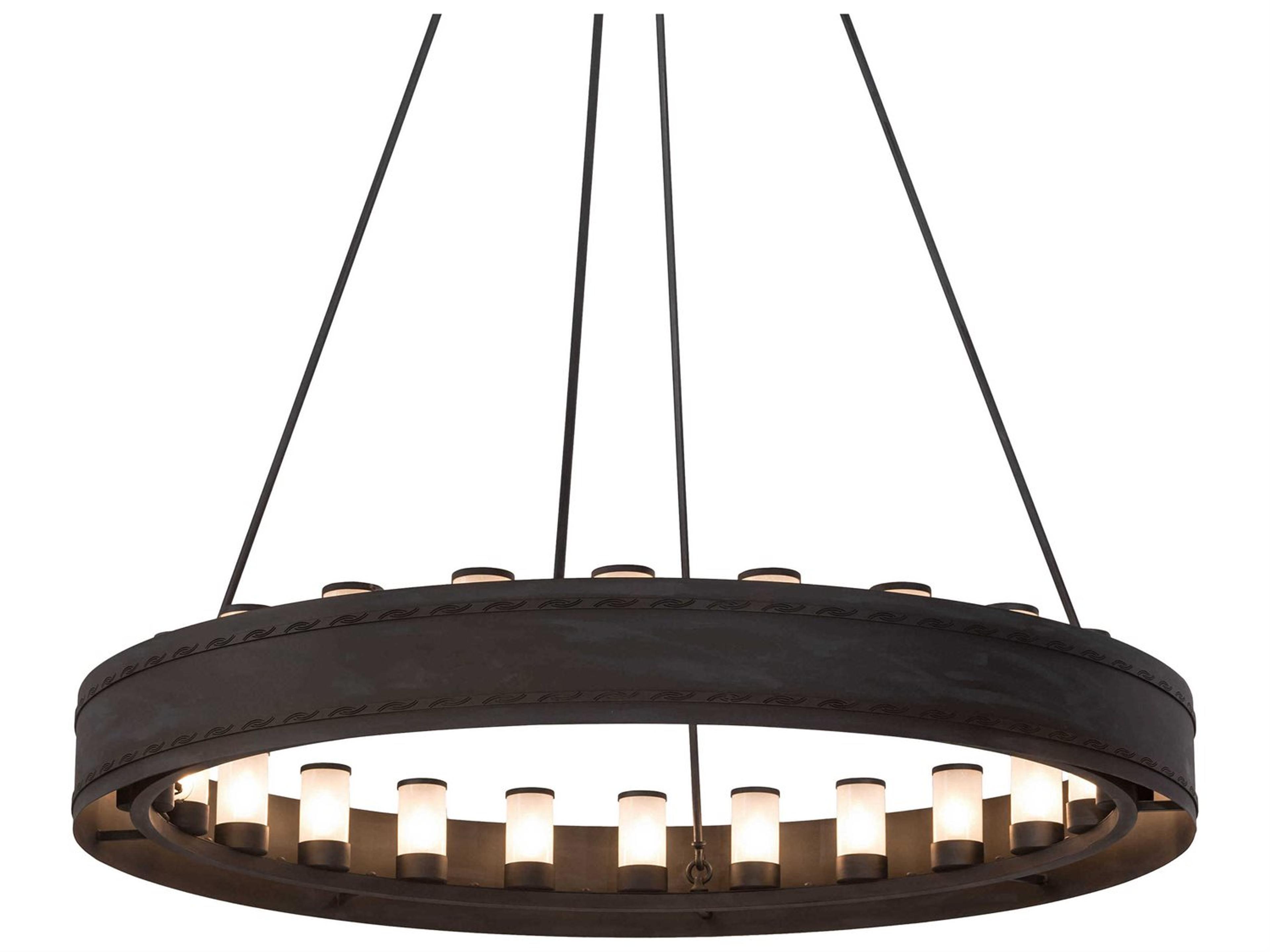 Meyda Loxley 24-Light Black LED Cylinder Round Chandelier