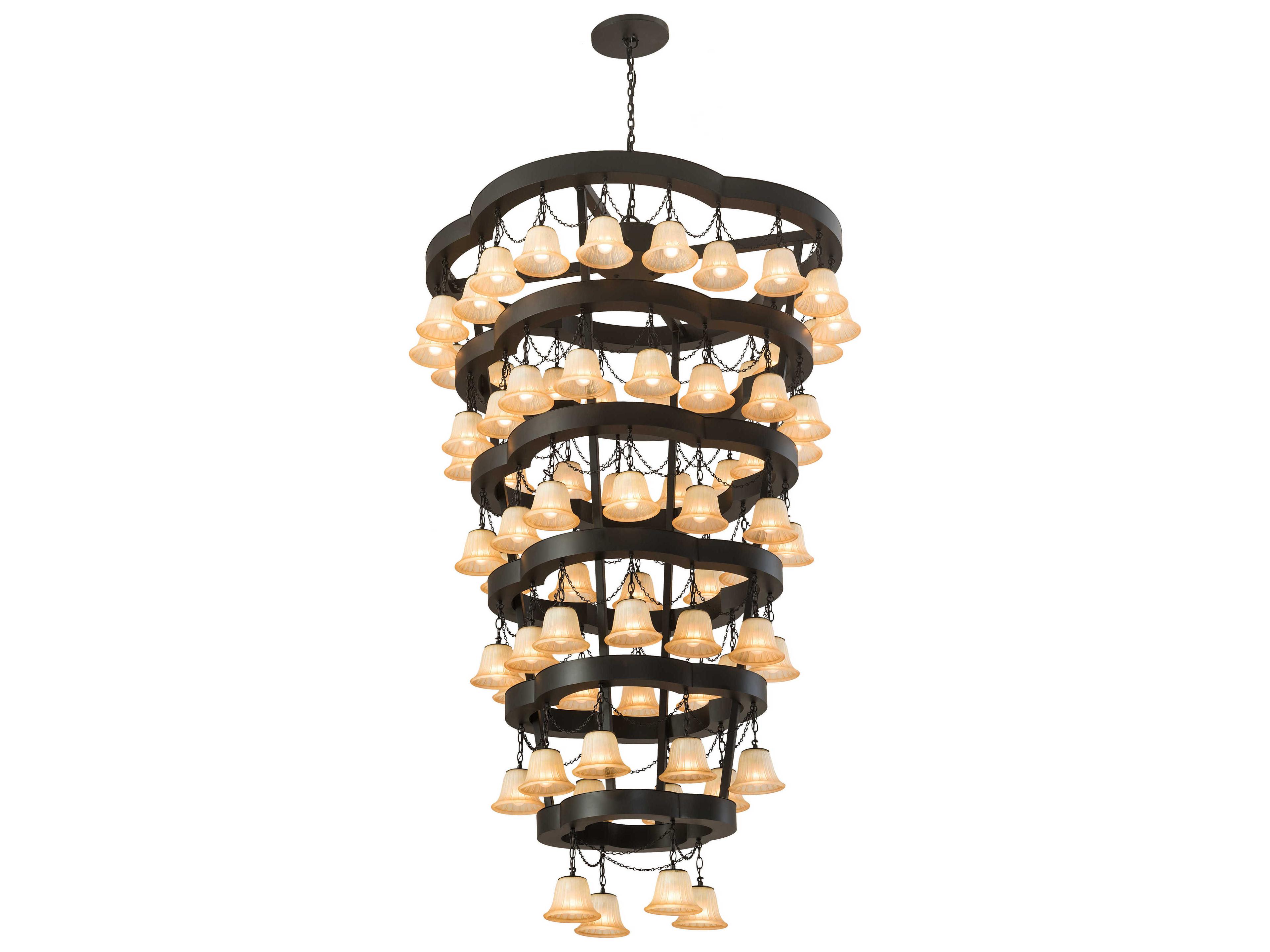 Meyda Cretella 72-Light Black Glass Empire Tiered Chandelier