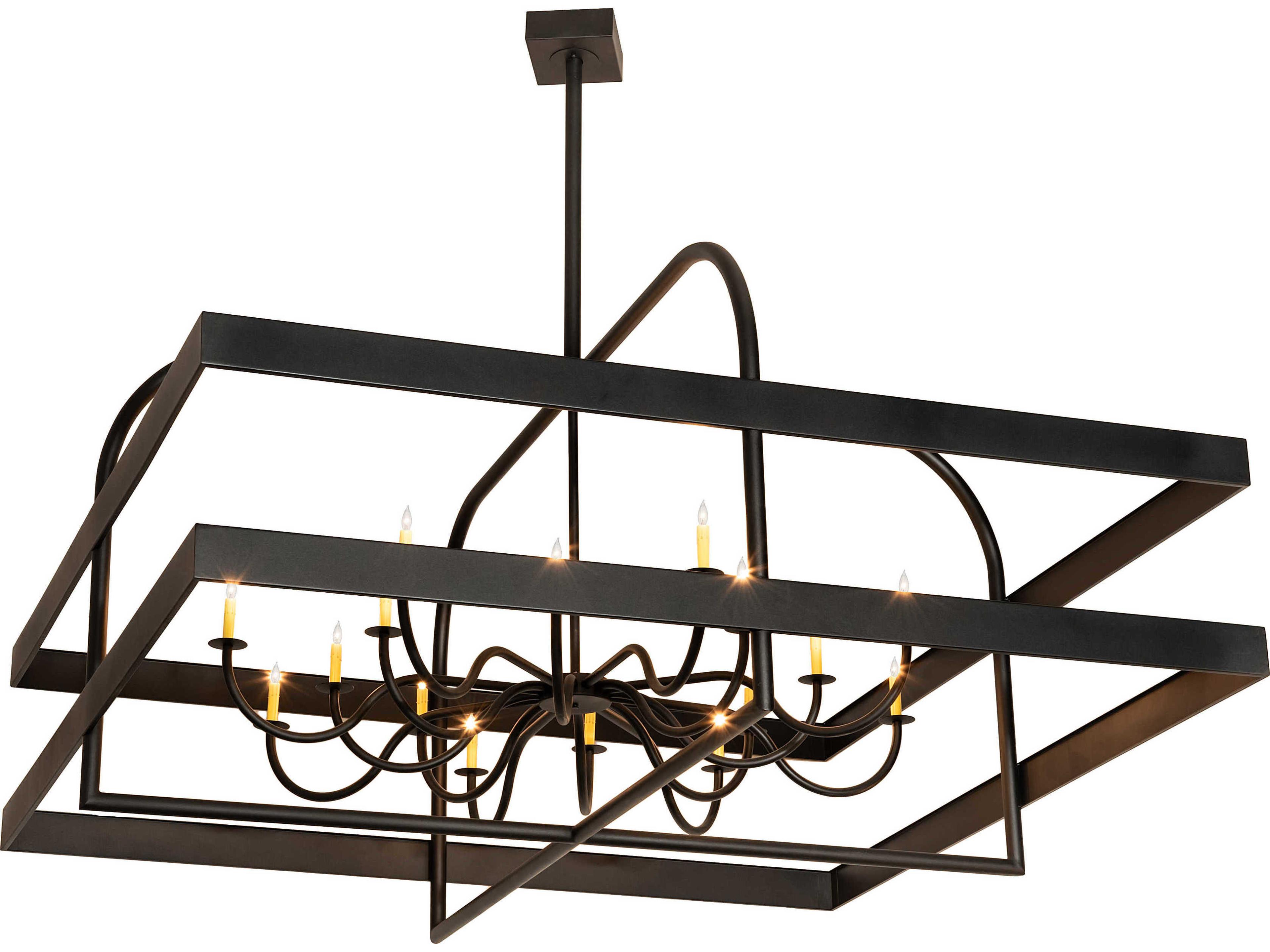 Meyda Aldari 16-Light Black Candelabra Geometric Chandelier