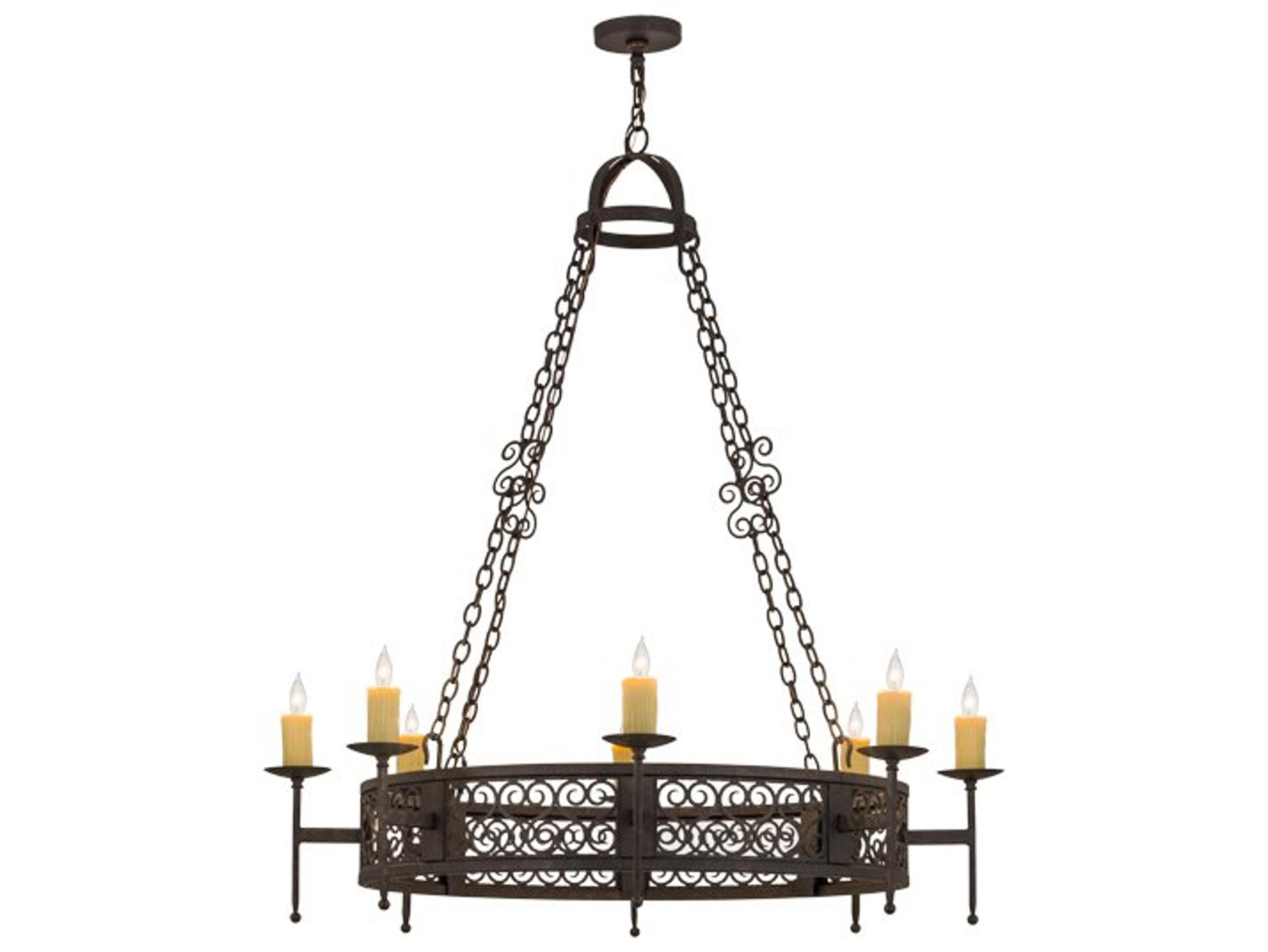 Meyda Toscano 8-Light Brown Glass Candelabra Chandelier