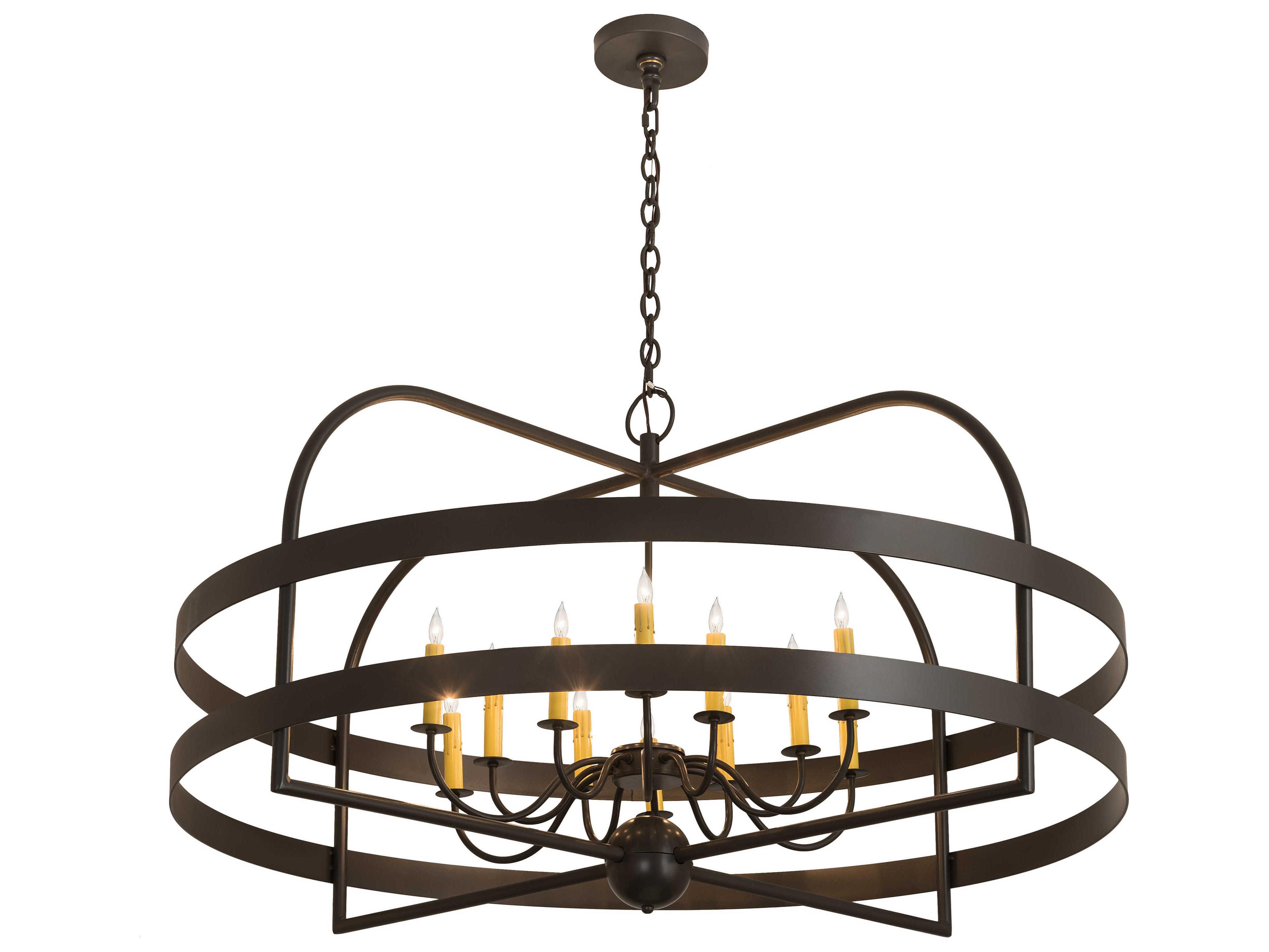 Meyda Aldari 12-Light Black Candelabra Geometric Chandelier