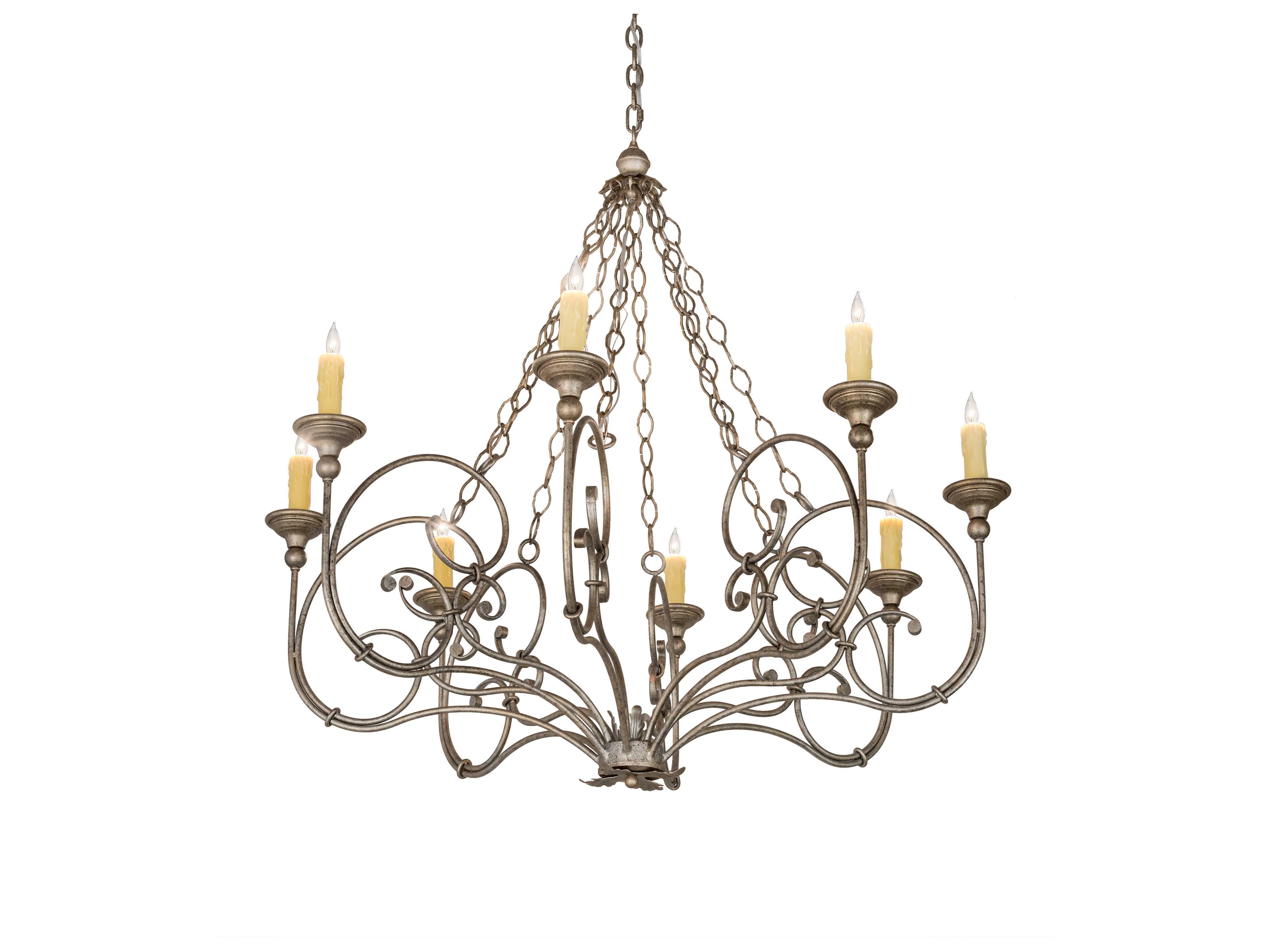 Meyda Rachelle 8-Light Black Glass Candelabra Chandelier