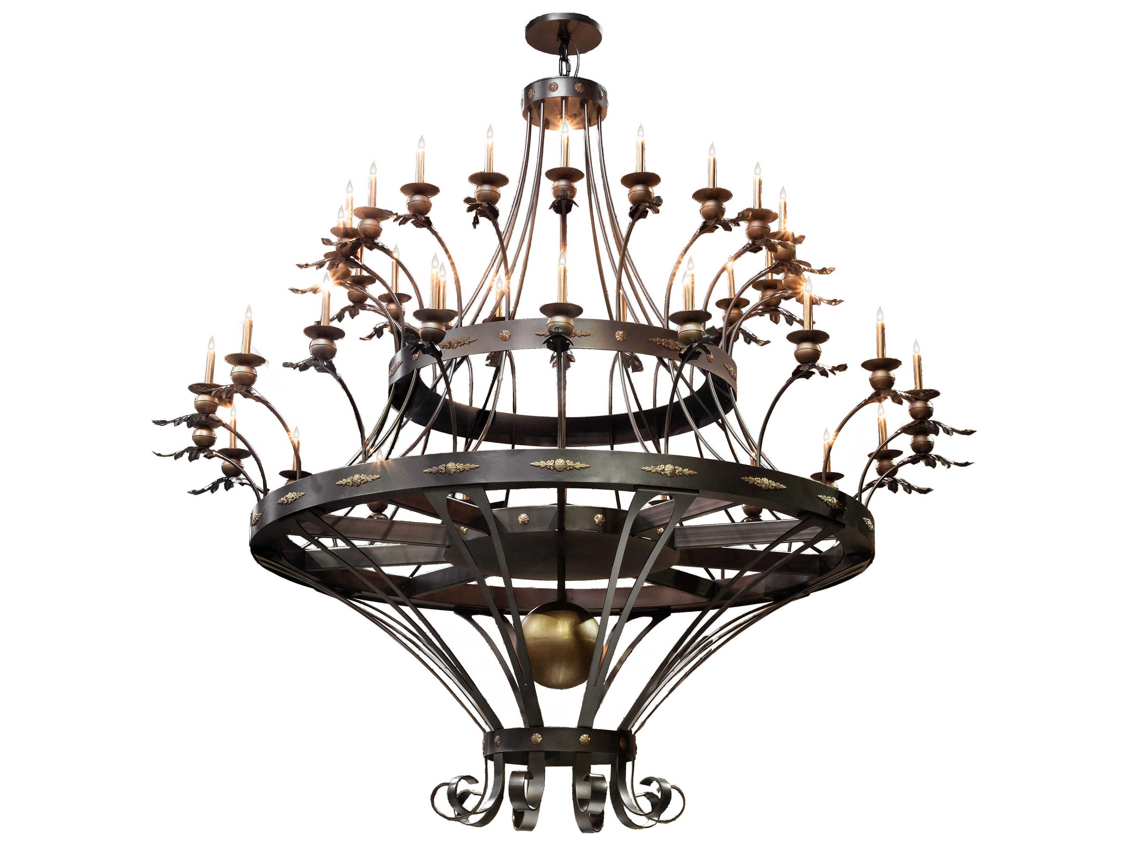 Meyda 40-Light Bronze Candelabra Tiered Chandelier