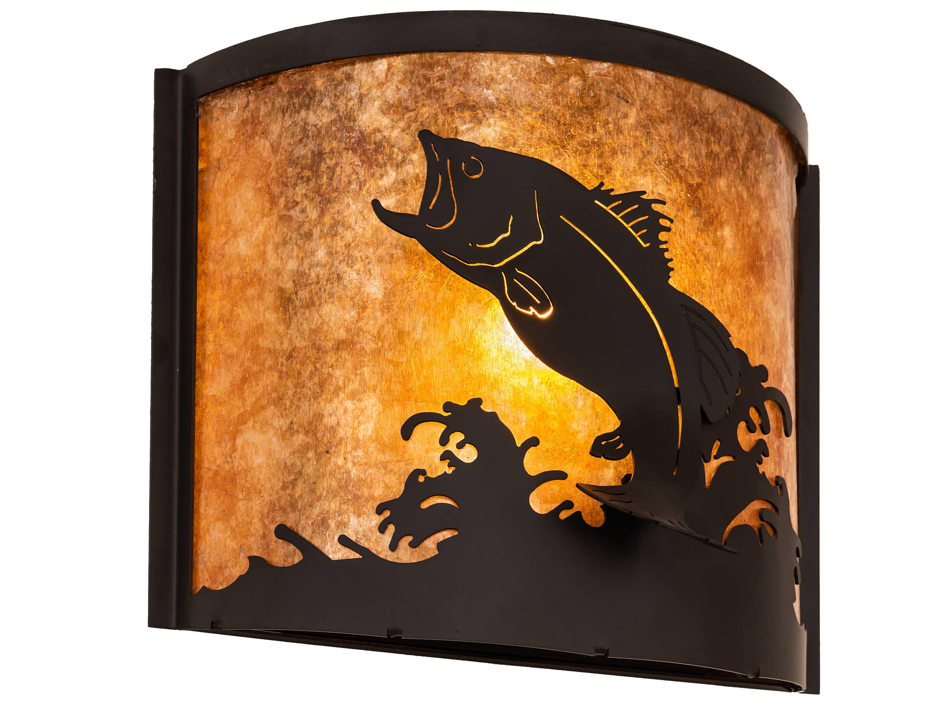Meyda Leaping Bass 1 - Light Rustic Lodge Outdoor Wall Light