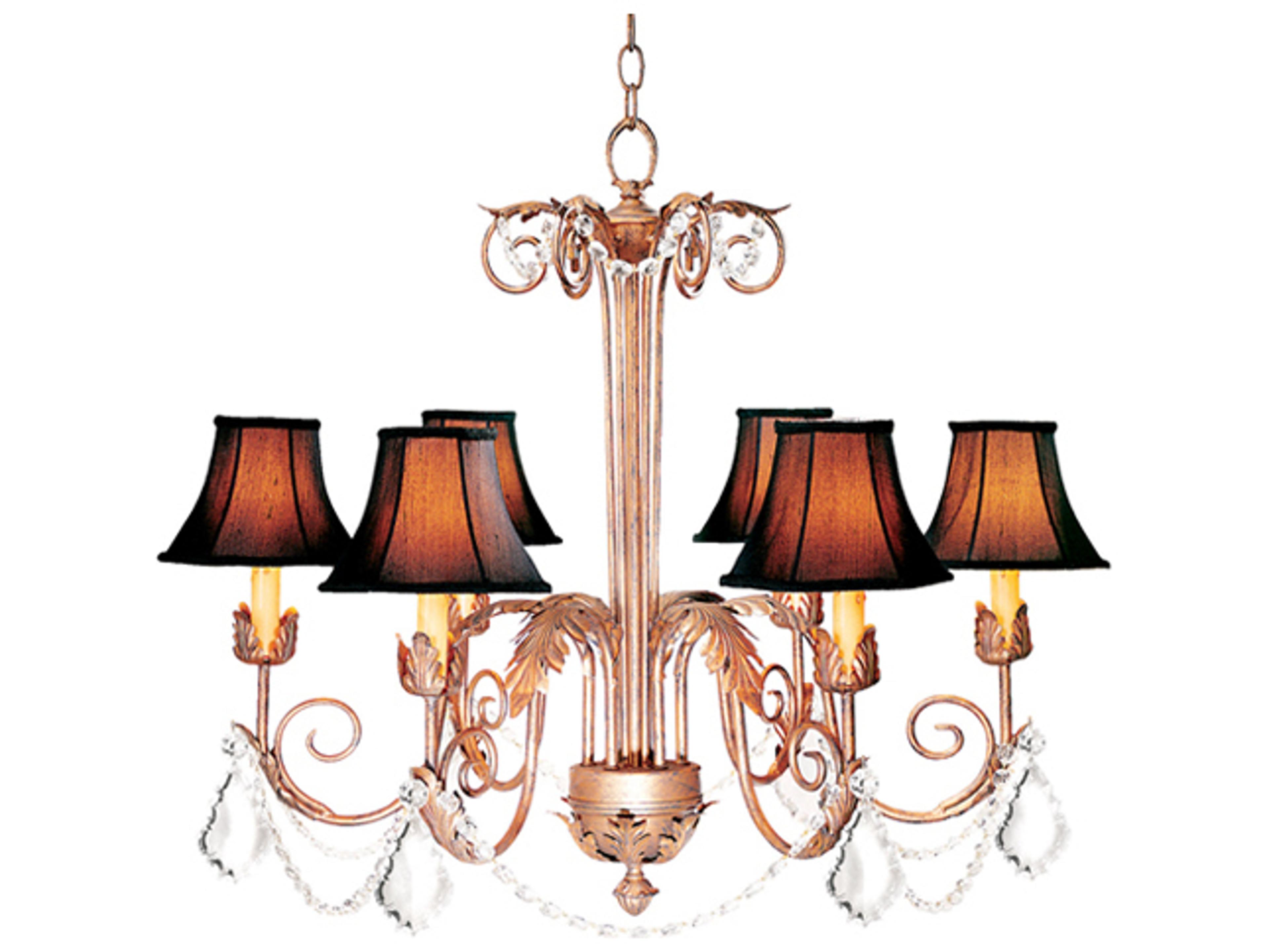 Meyda Lindsay 6-Light Crystal Gold Empire Chandelier