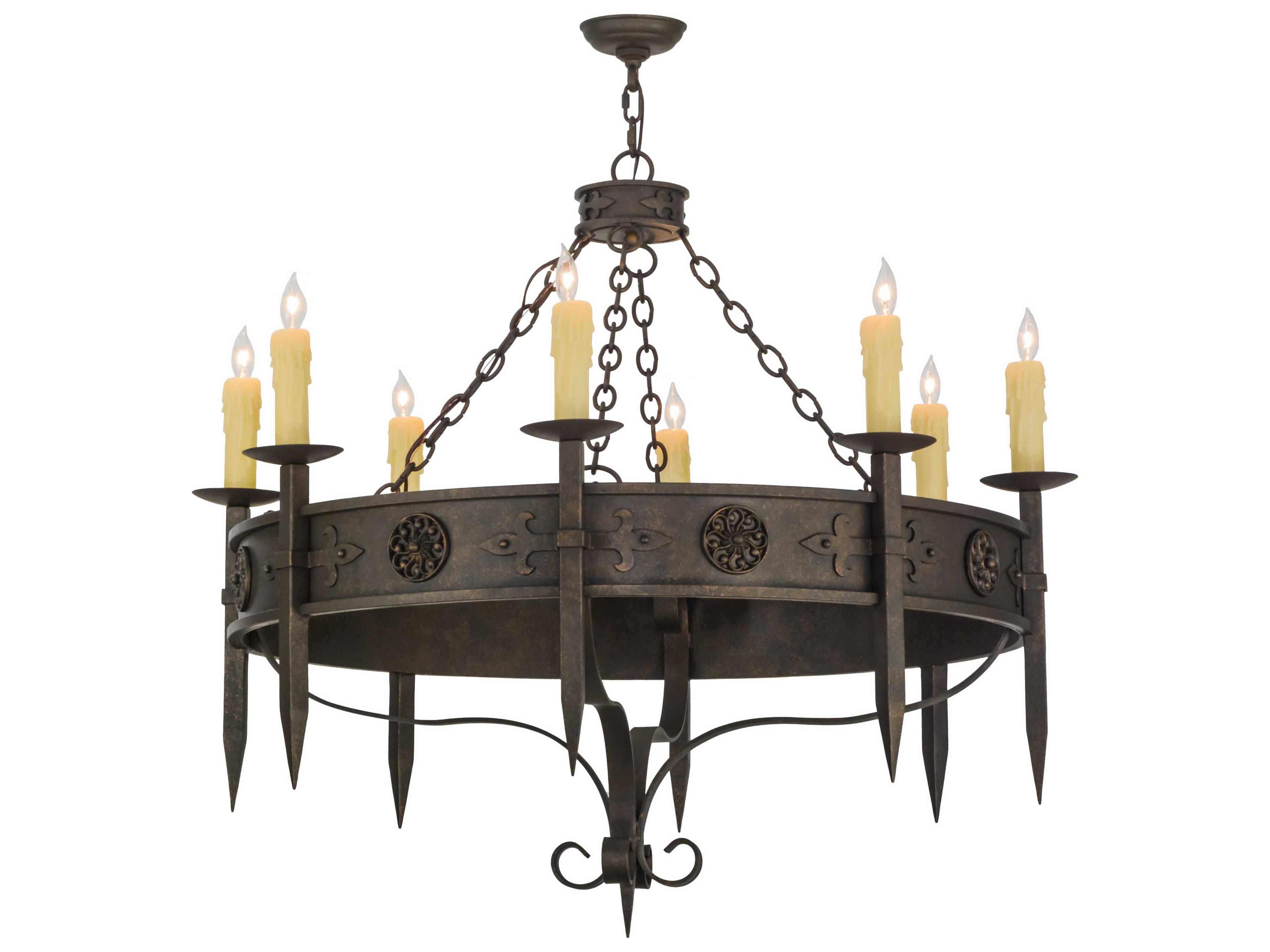 Meyda Calandra 8-Light Brown Candelabra Round Chandelier