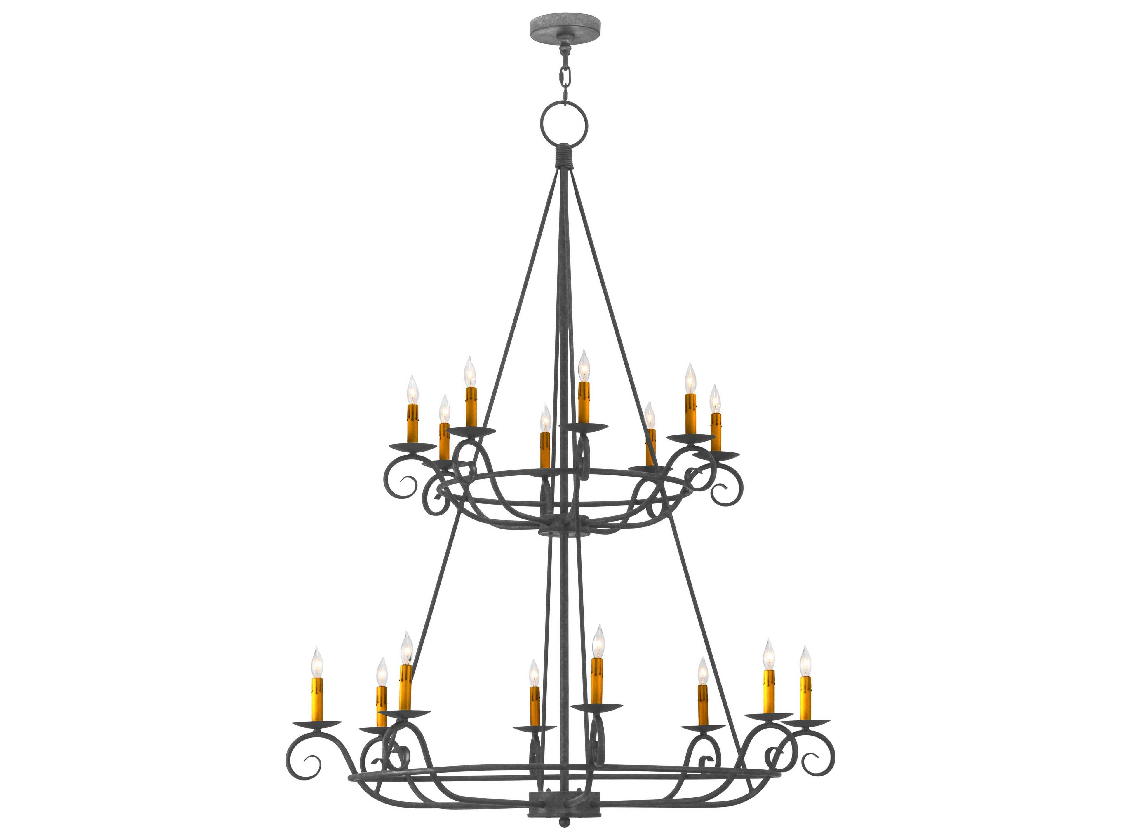 Meyda Estrella 16-Light-Light Brown Candelabra Round Tiered Chandelier