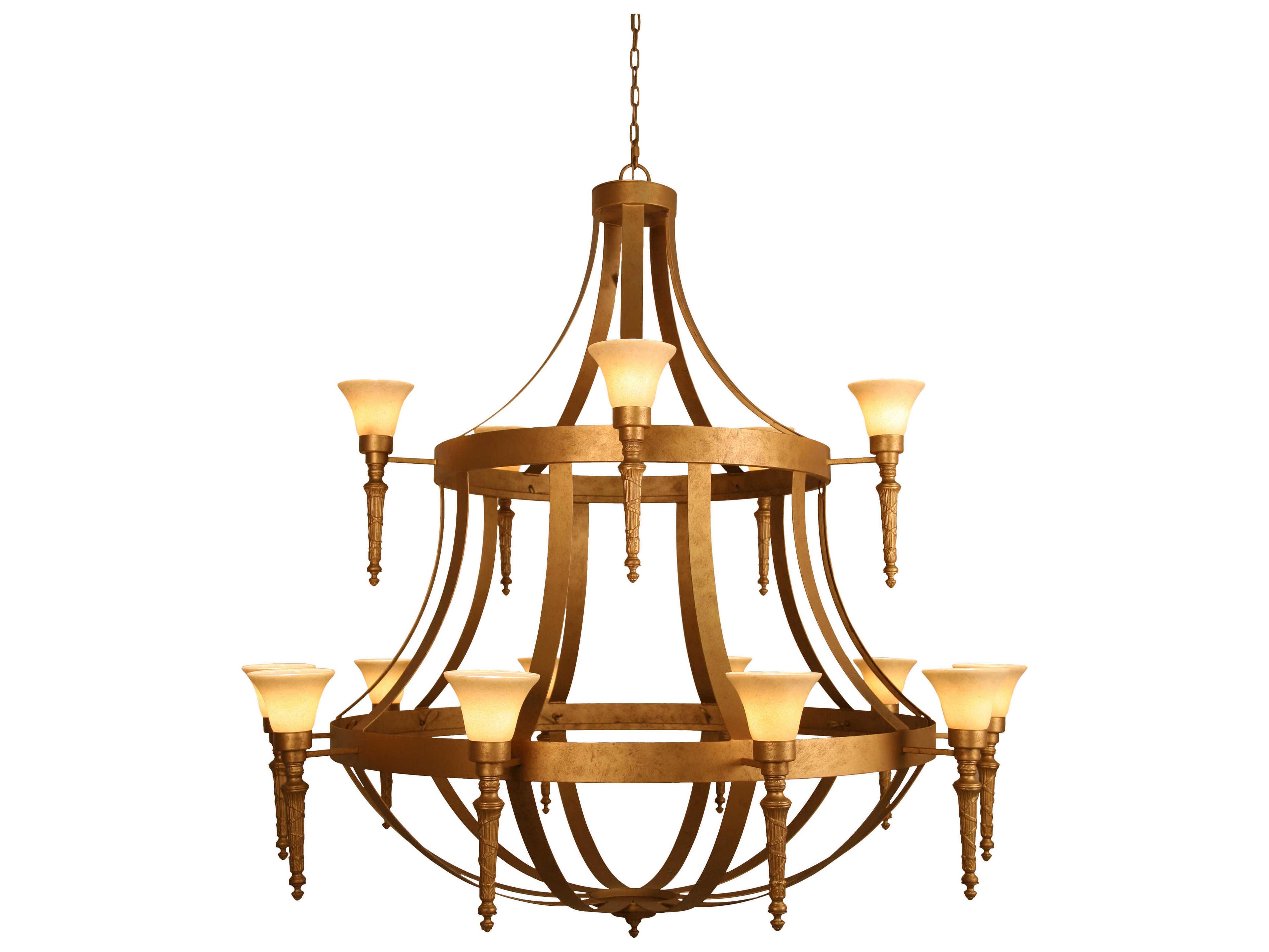 Meyda Lodge 15-Light Black Bell Tiered Chandelier