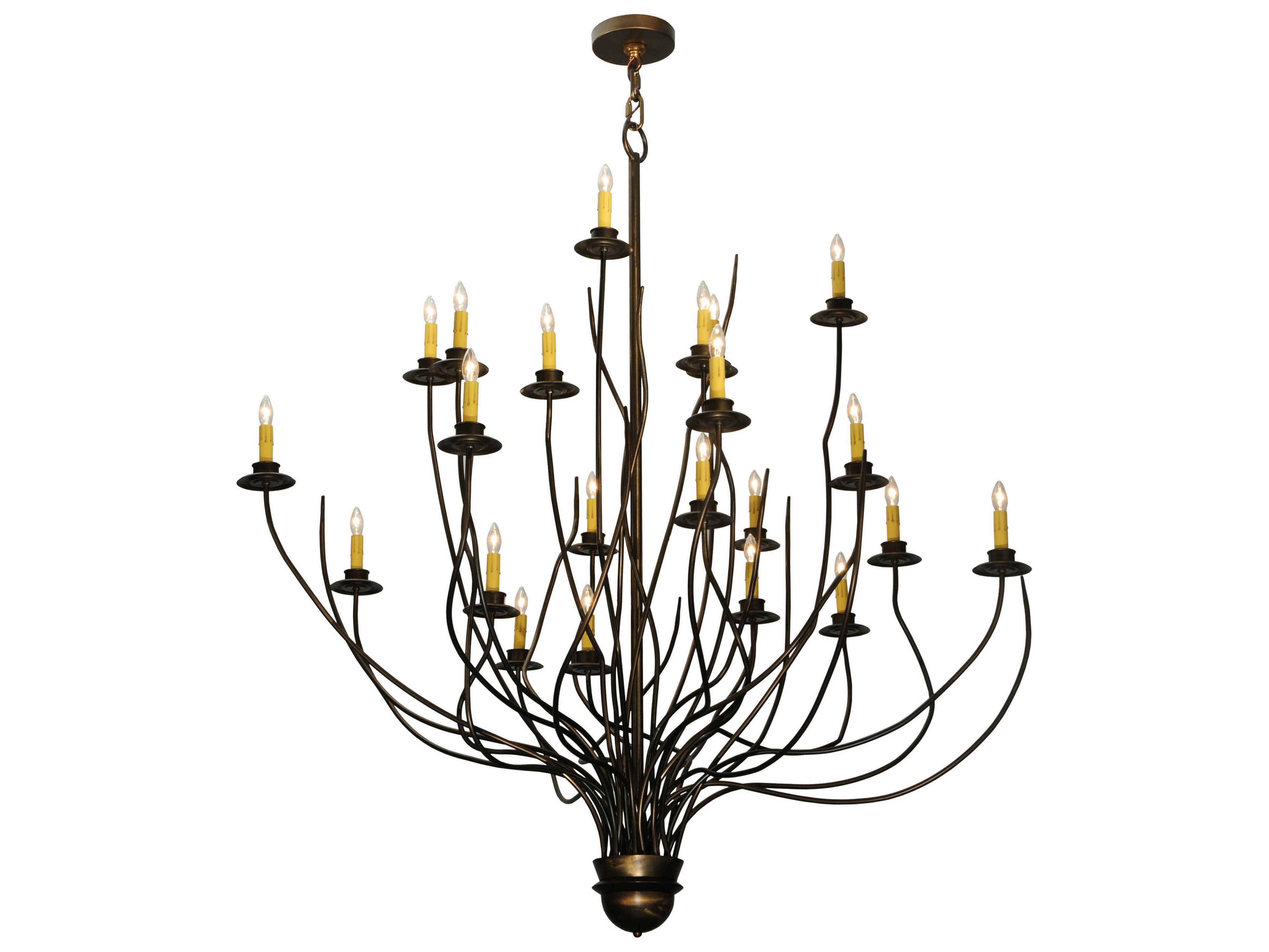 Meyda Lodge 2-Light Copper Candelabra Chandelier