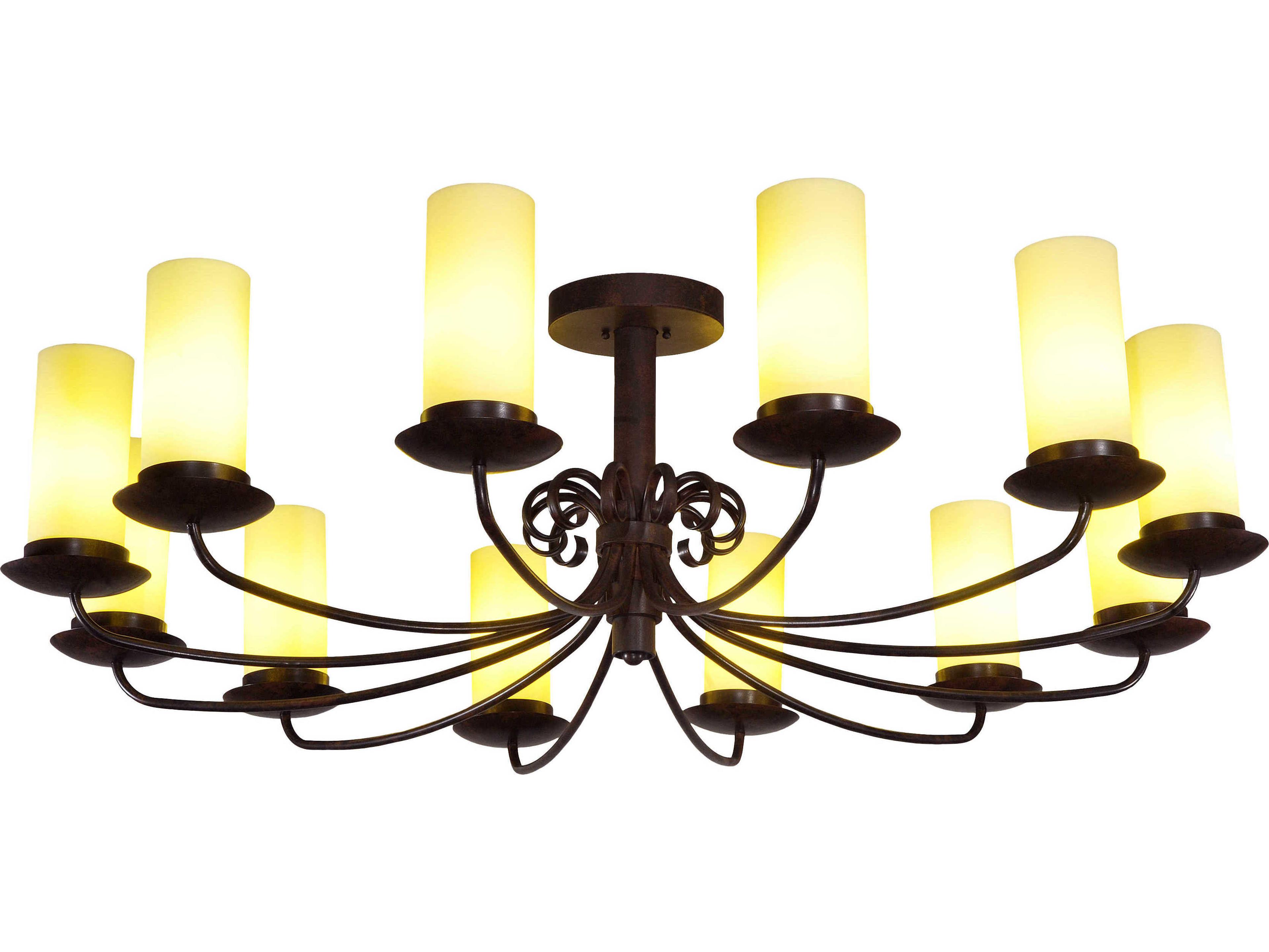 Meyda Lodge 12-Light Brown Glass Cylinder Chandelier