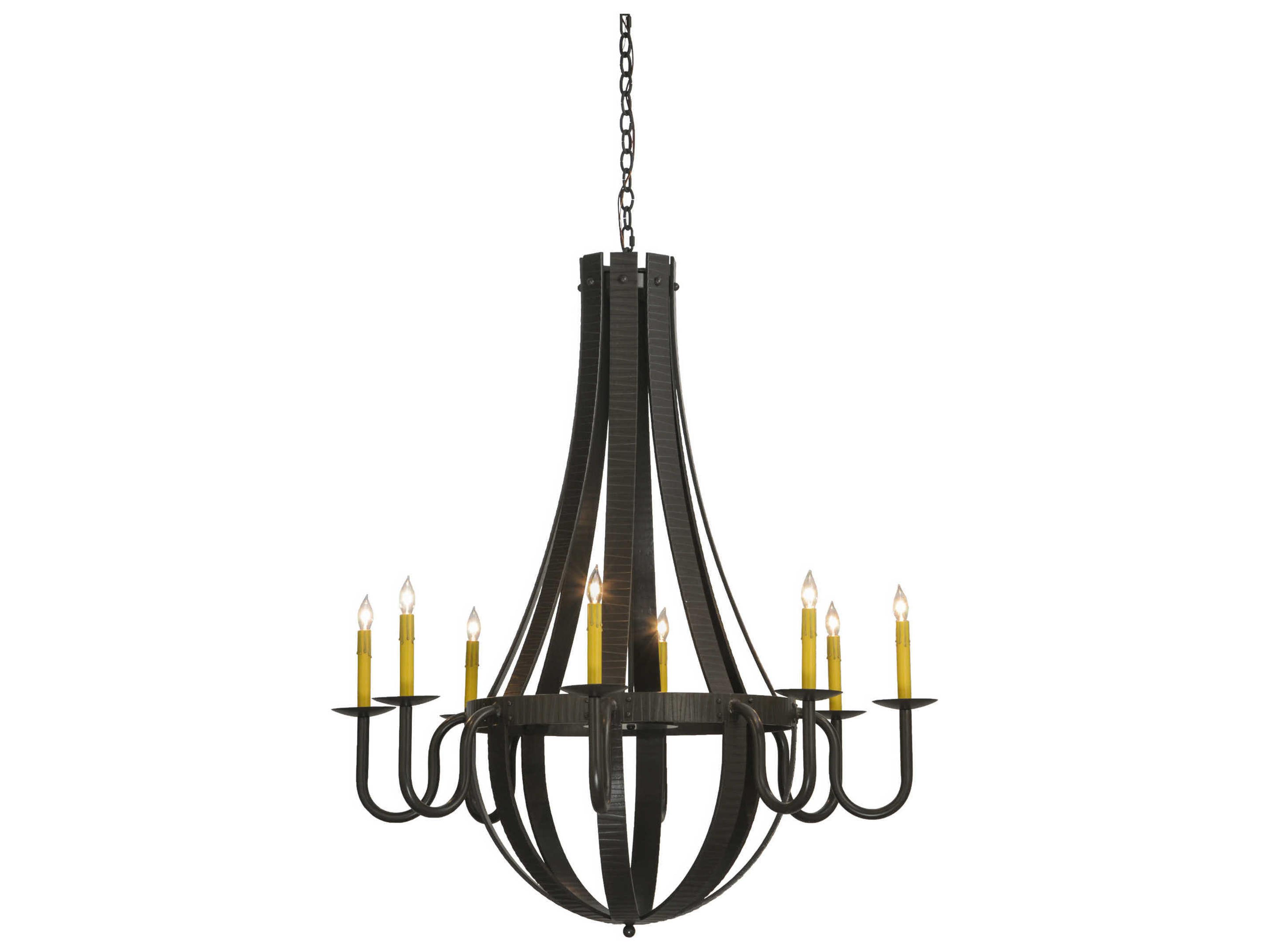 Meyda Barrel Stave 8-Light Bronze Candelabra Chandelier