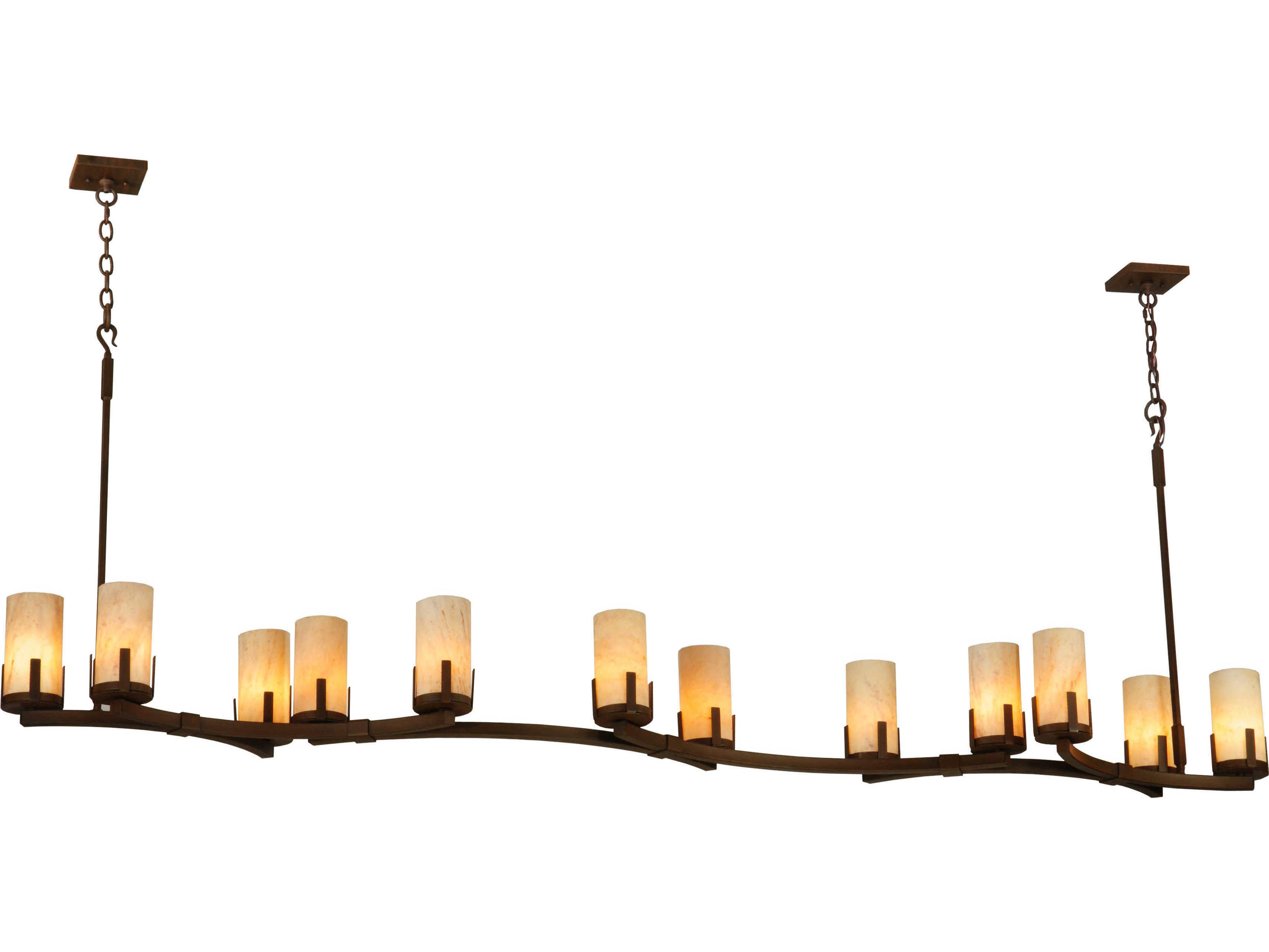Meyda Lodge 12-Light Brown Glass Candelabra Cylinder Chandelier