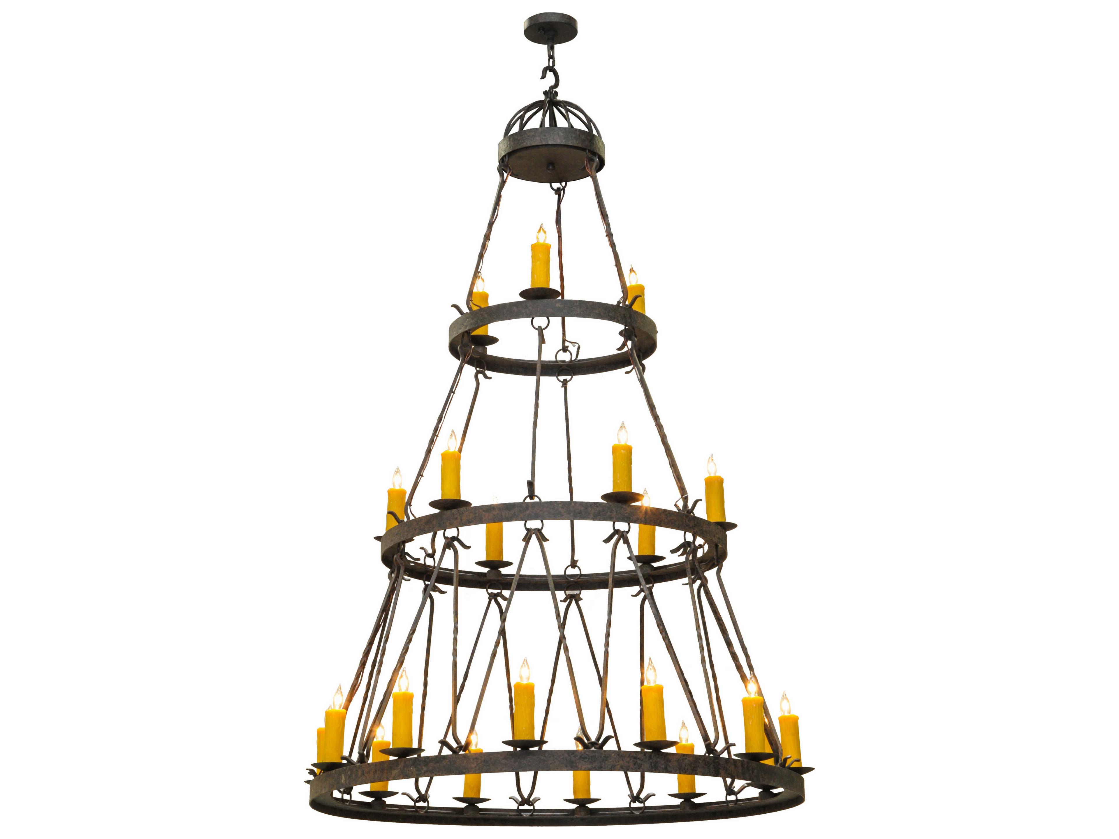Meyda Lakeshore 2-Light Brown Candelabra Tiered Chandelier