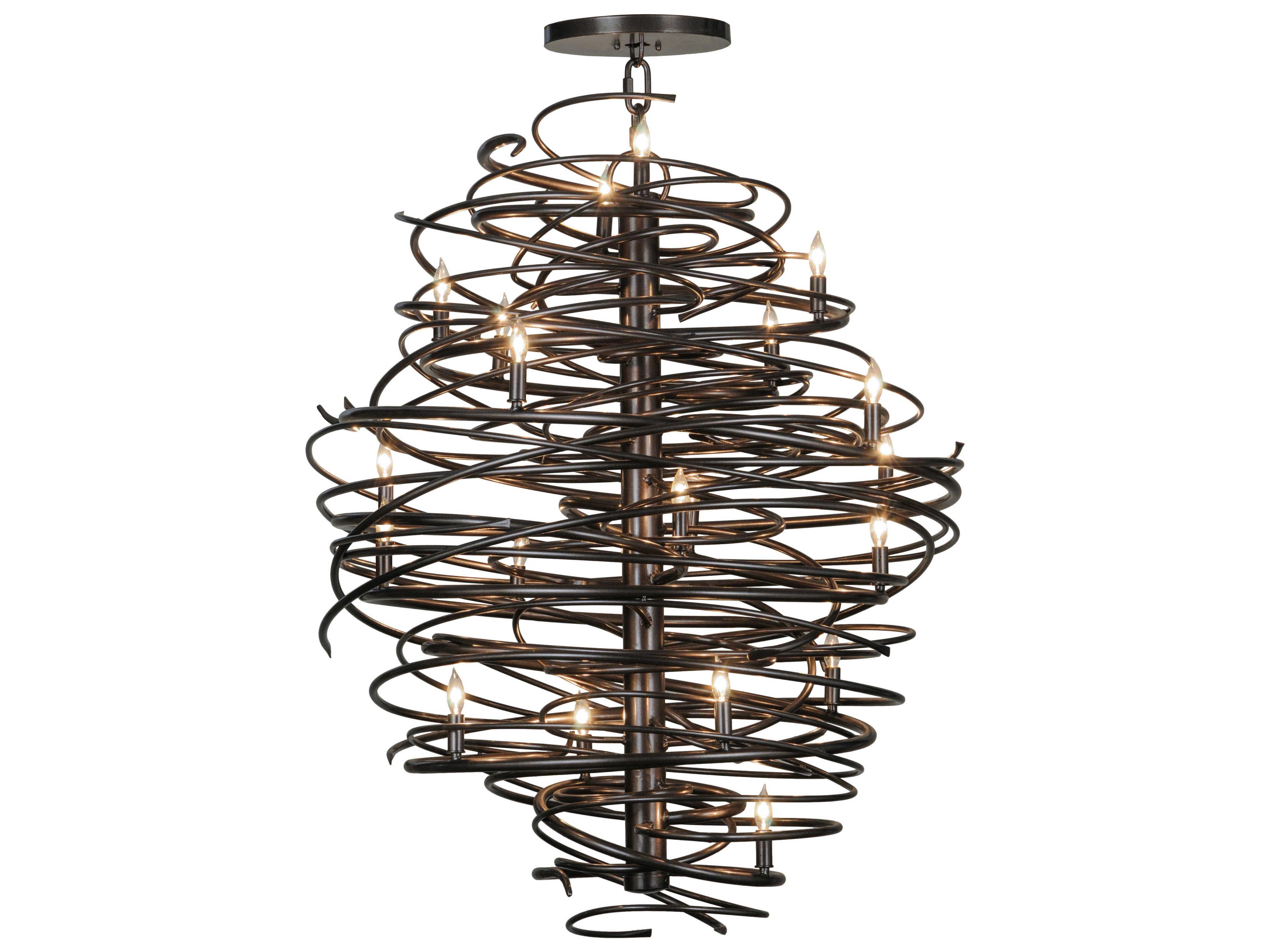 Meyda Cyclone 20-Light Bronze Candelabra Tiered Chandelier