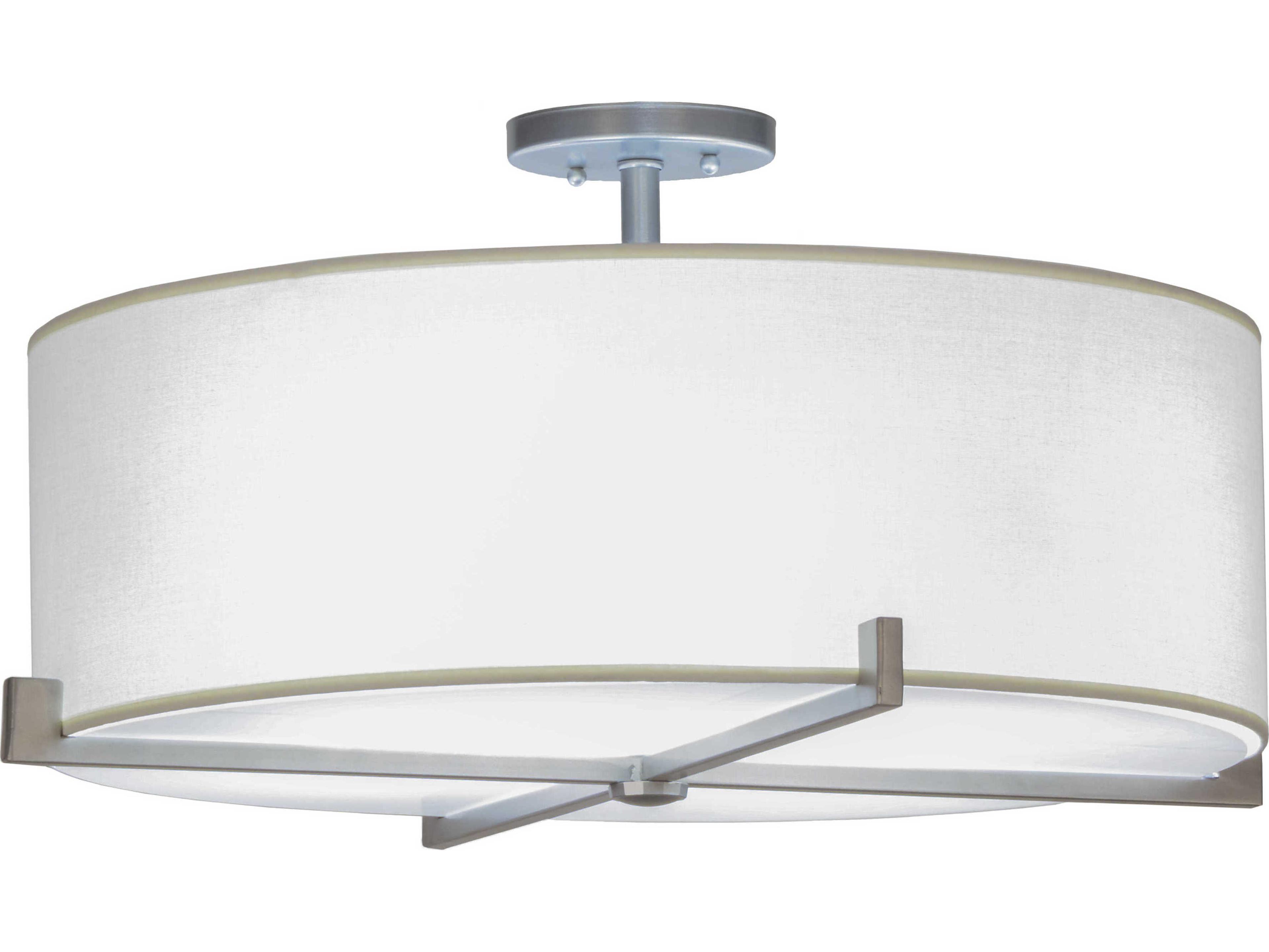 Meyda Lodge 4-Light Nickel Drum Pendant