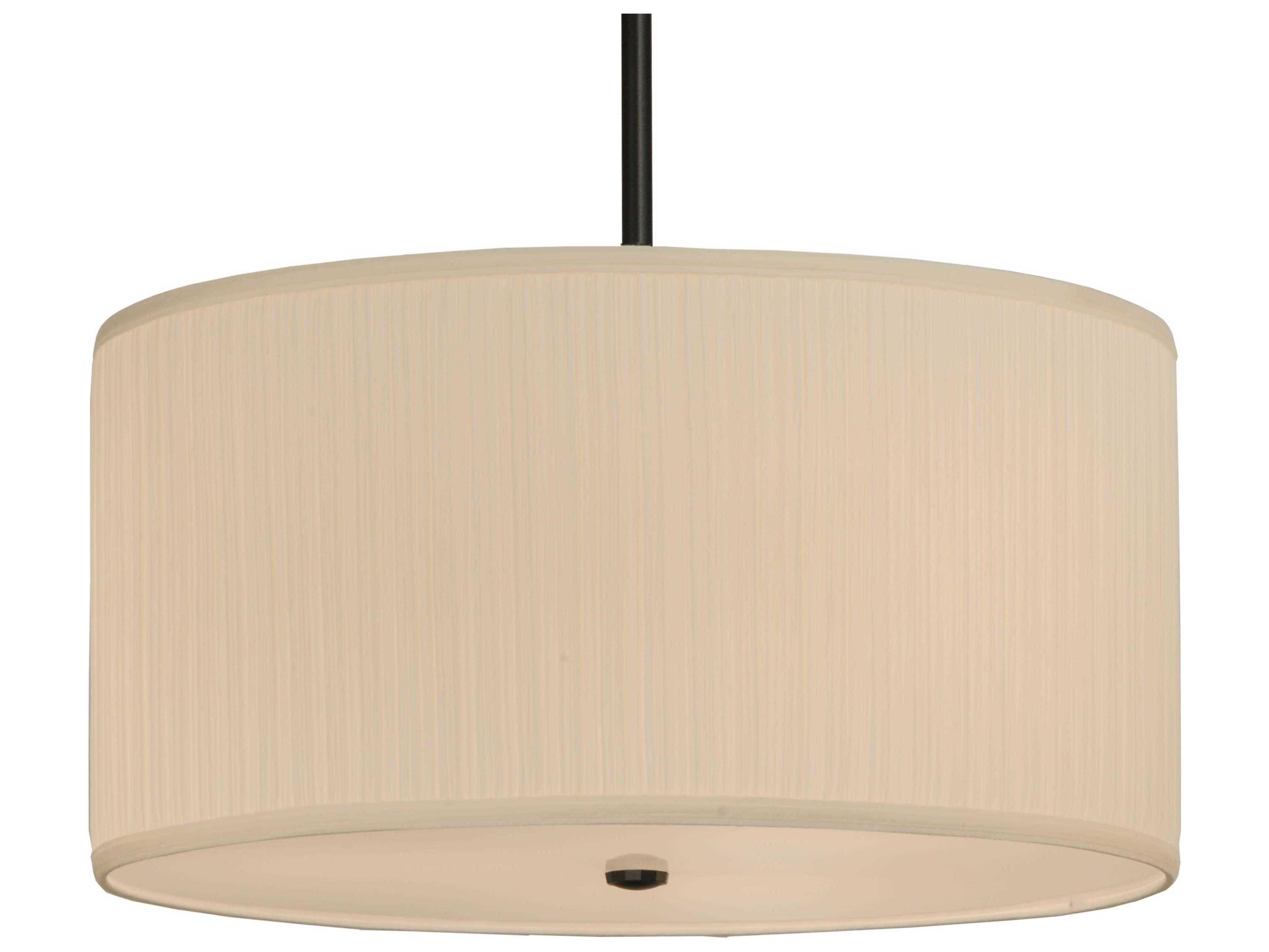 Meyda Lodge 3-Light Black Drum Pendant