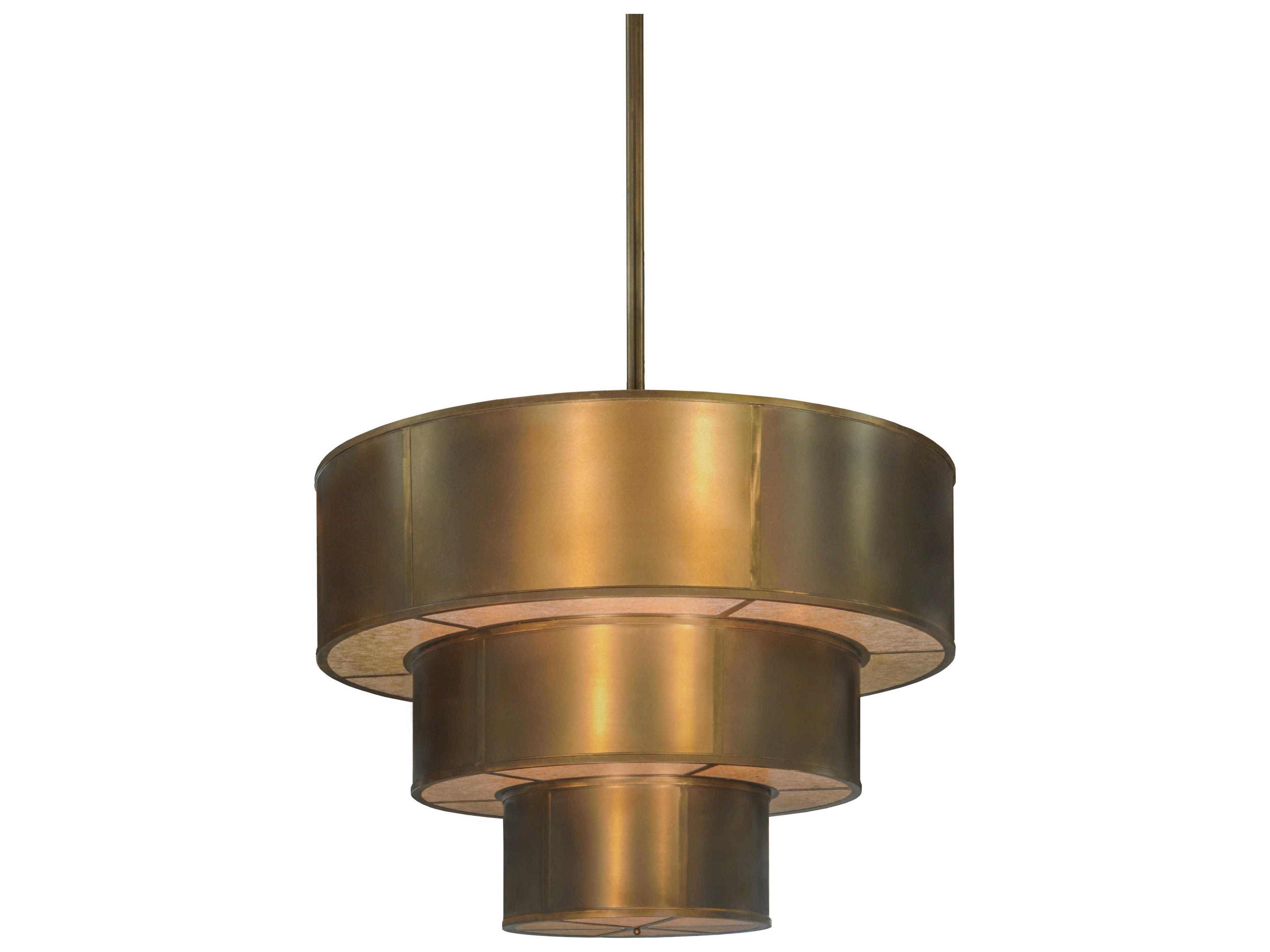 Meyda Lodge 2-Light Copper Drum Tiered Pendant