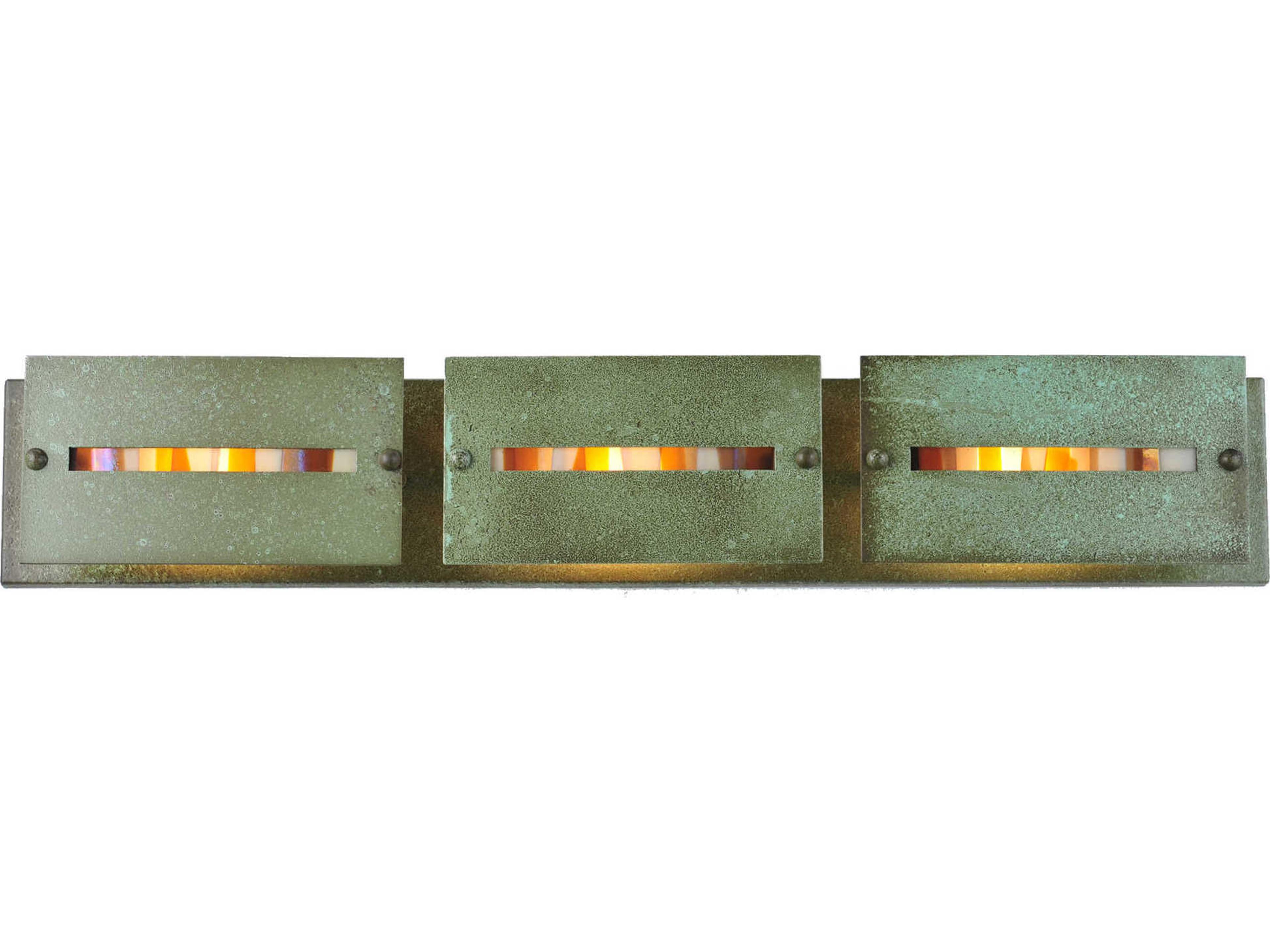 Meyda Moss Creek 3-Light Copper Glass Vanity Light