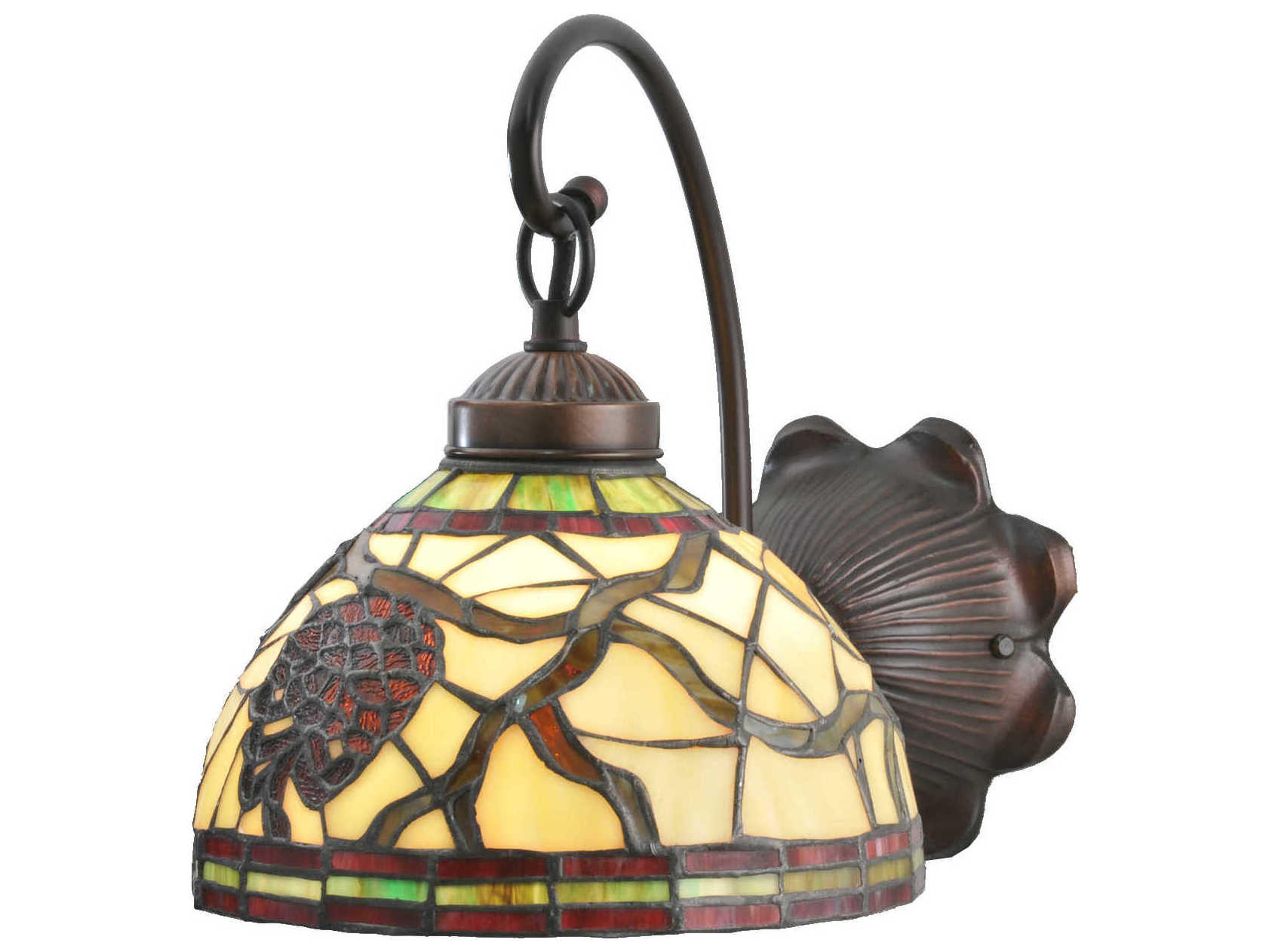 Meyda Pinecone 1-Light Bronze Tiffany Wall Sconce