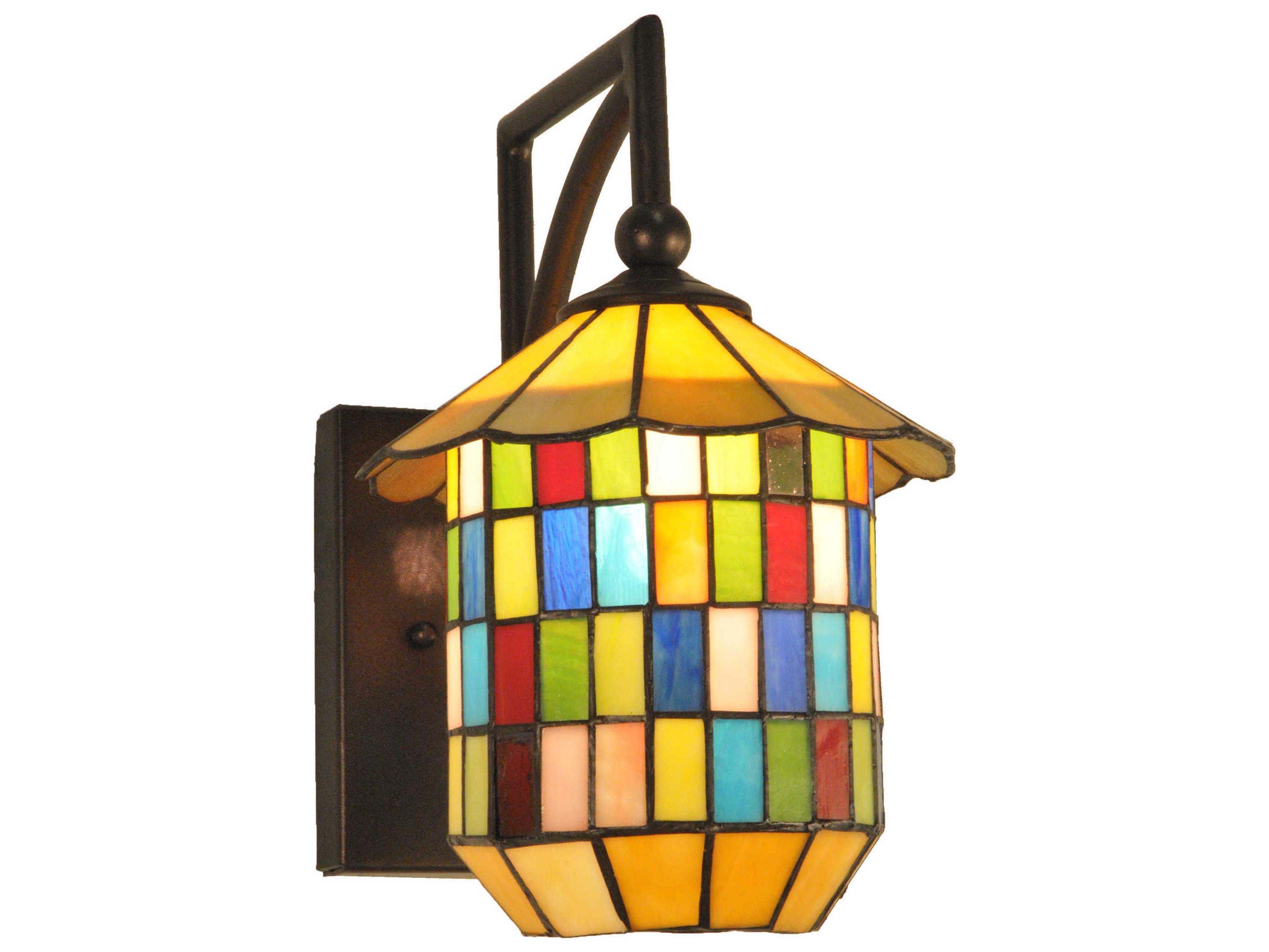 Meyda Lodge 1-Light Bronze Tiffany Wall Sconce