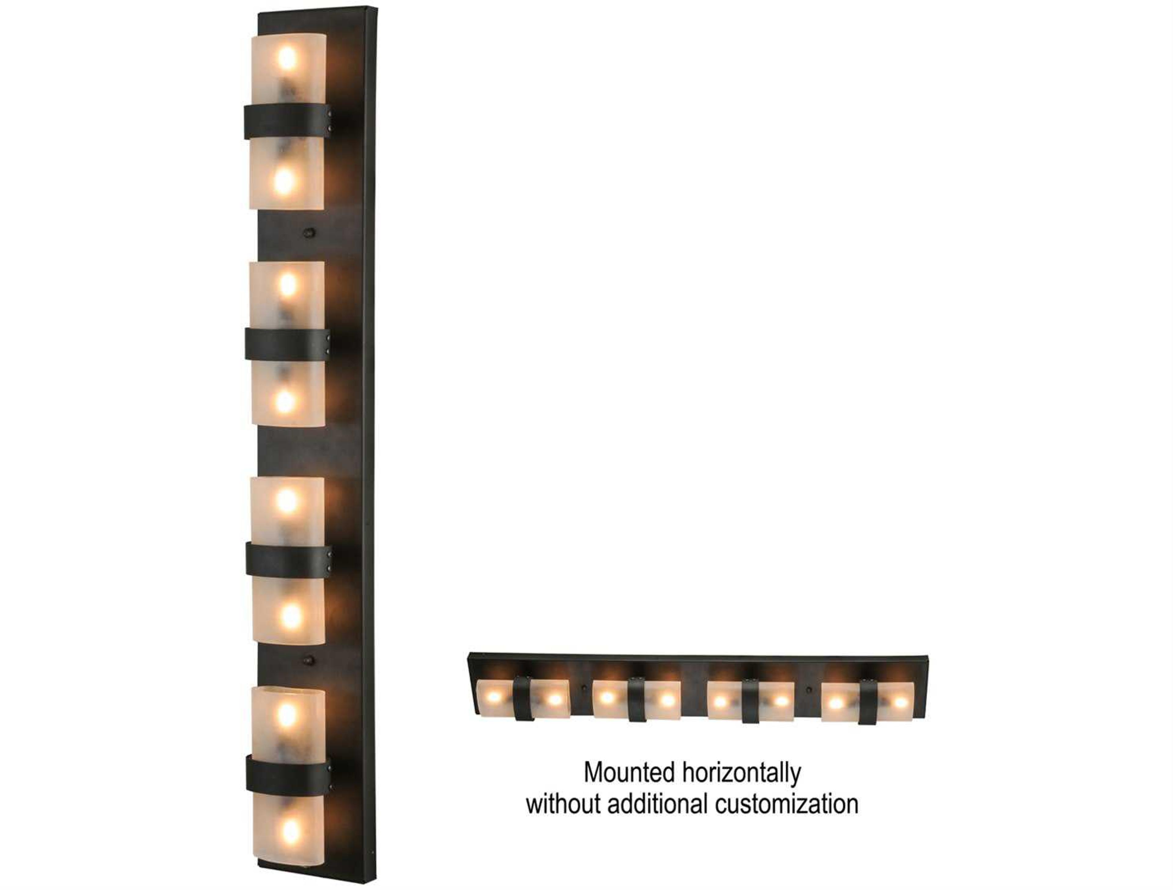 Meyda Lodge 8-Light Bronze Glass Wall Sconce