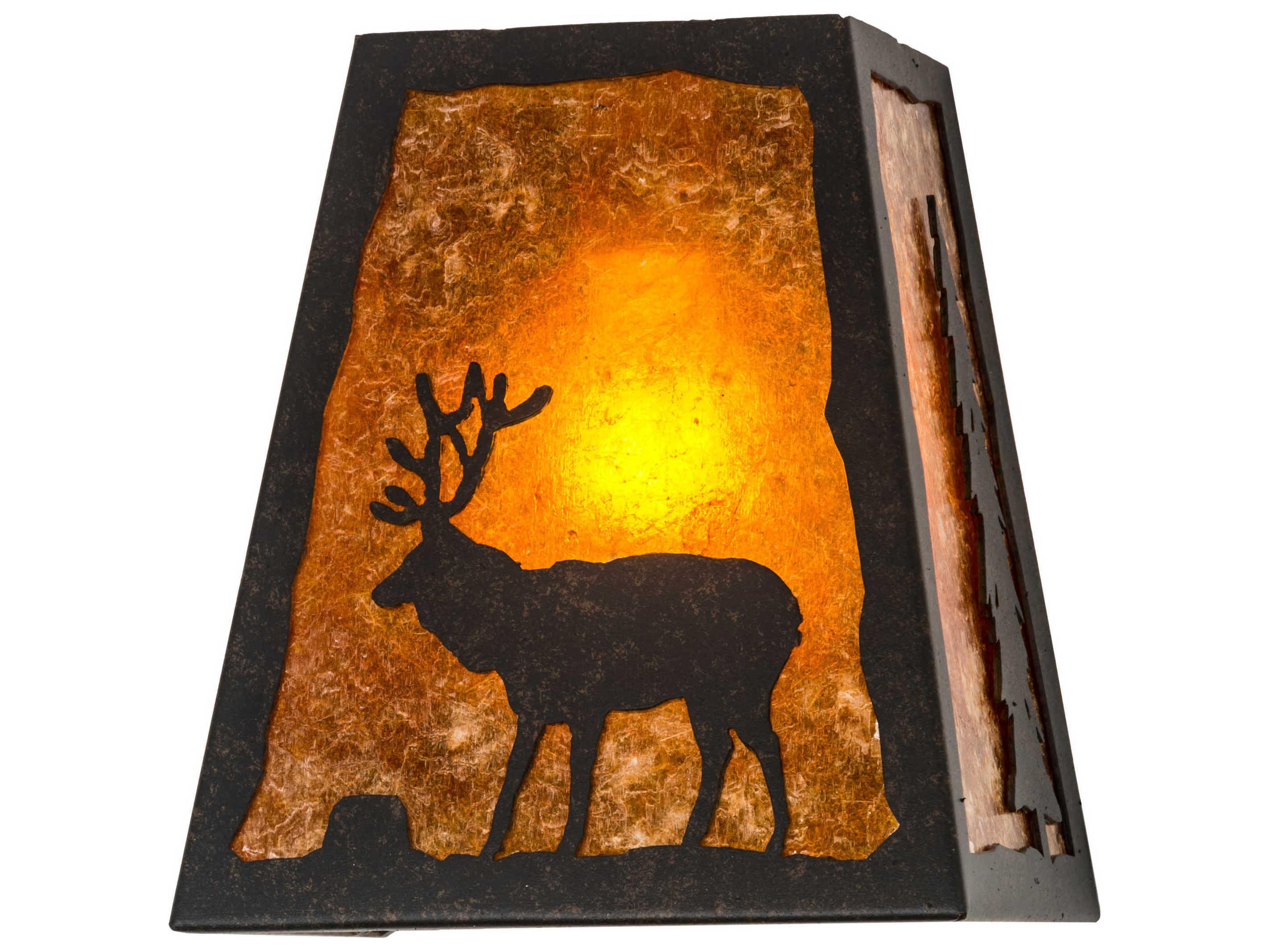 Meyda Lone Stag Chestnut amber Orange Wall Sconce