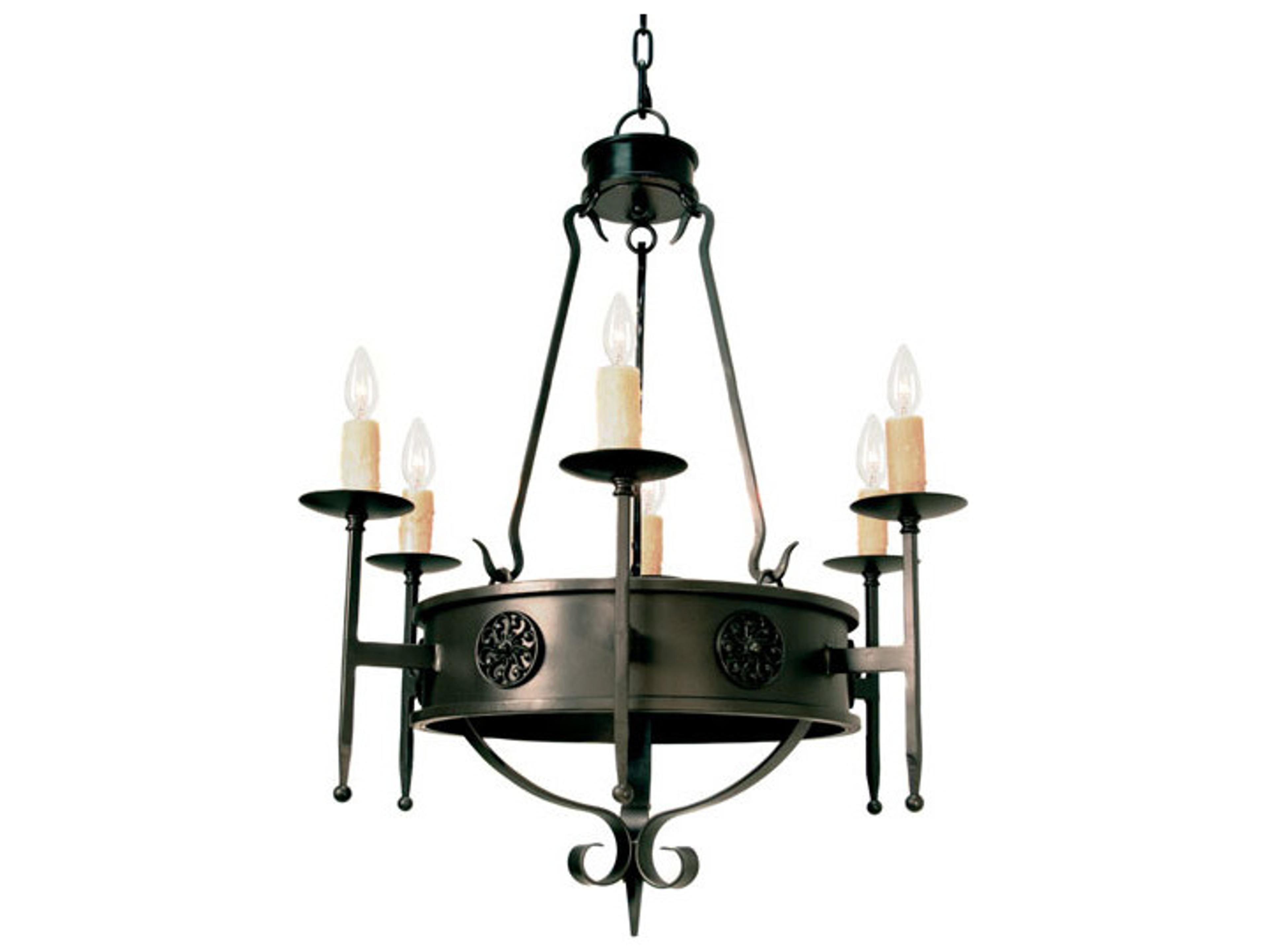 Meyda Lorenzo 6-Light French Bronze Candelabra Round Chandelier