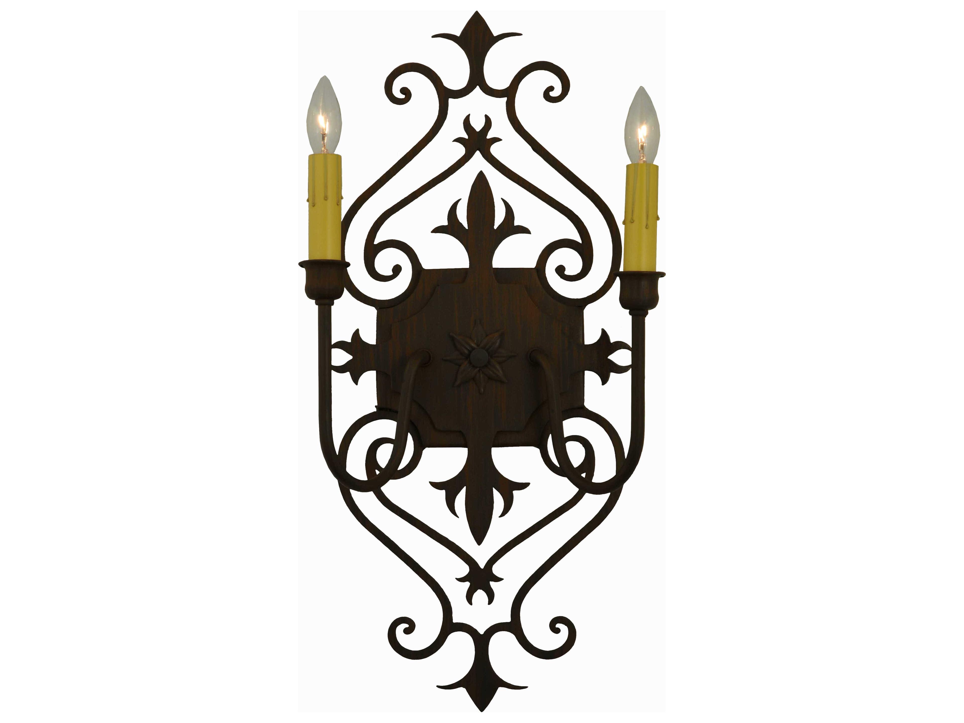 Meyda Louisa Rustic Iron Gray Wall Sconce