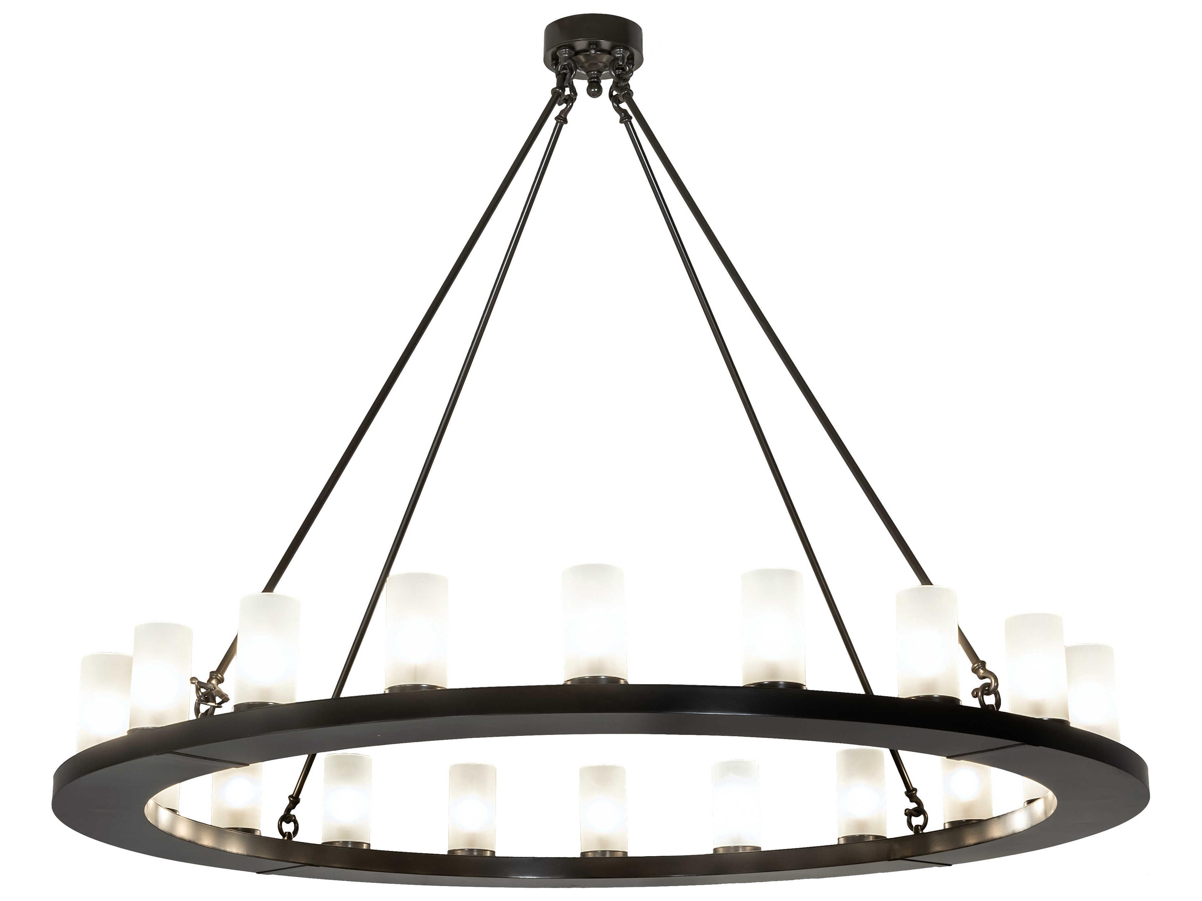 Meyda Loxley 20-Light Timeless Bronze Glass LED Cylinder Round Chandelier
