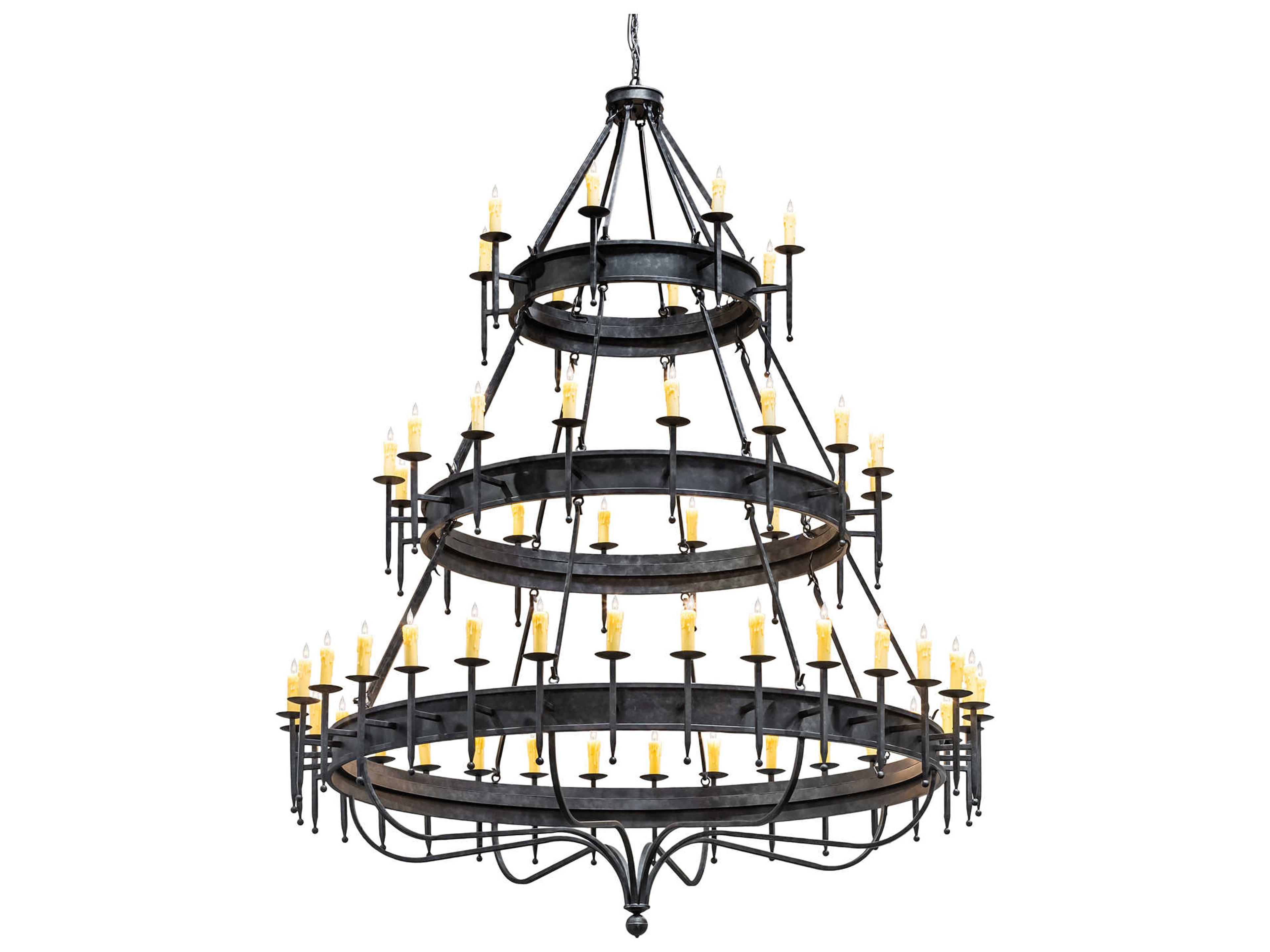 Meyda Marta 56-Light Black Candelabra Round Tiered Chandelier
