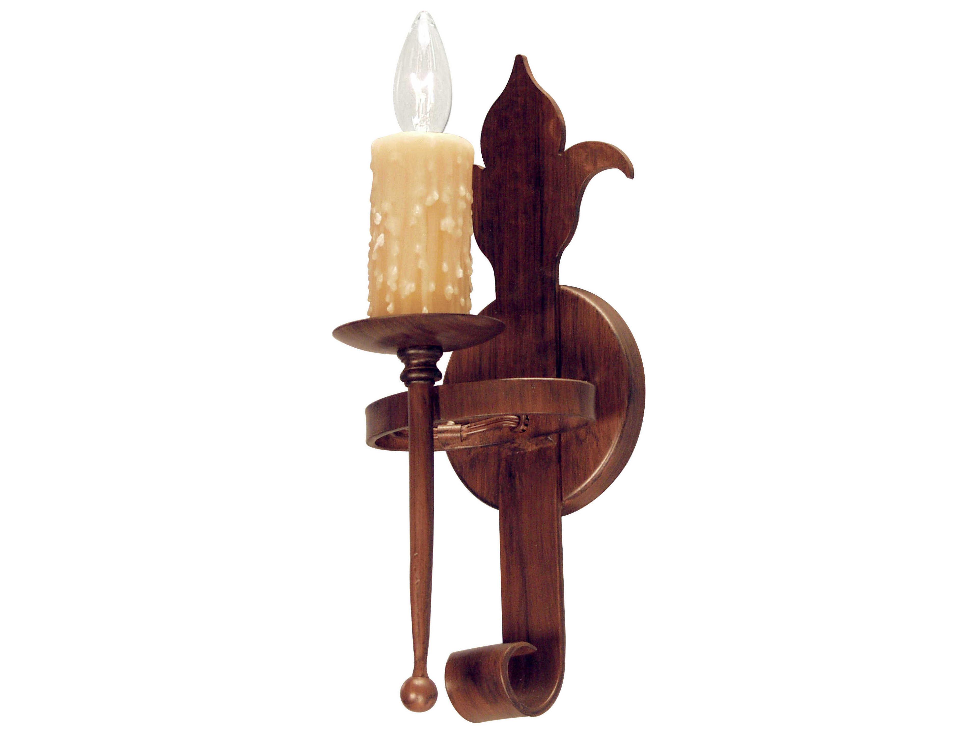 Meyda Marthe 1-Light Rustic Iron Brown Wall Sconce